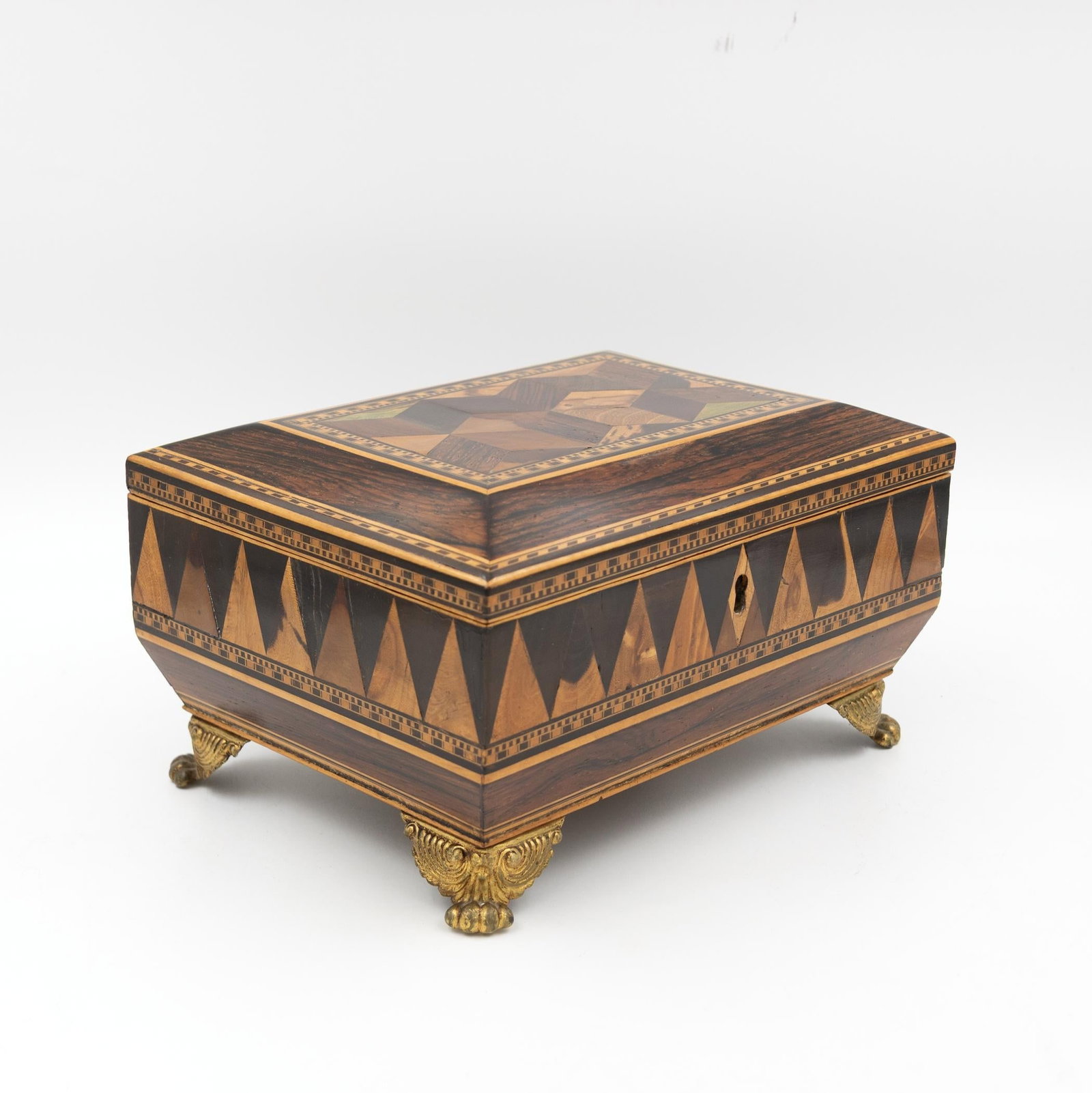 Regency Rosewood Specimen Box on Gilt Lion Paw Feet Circa 1810 - 12