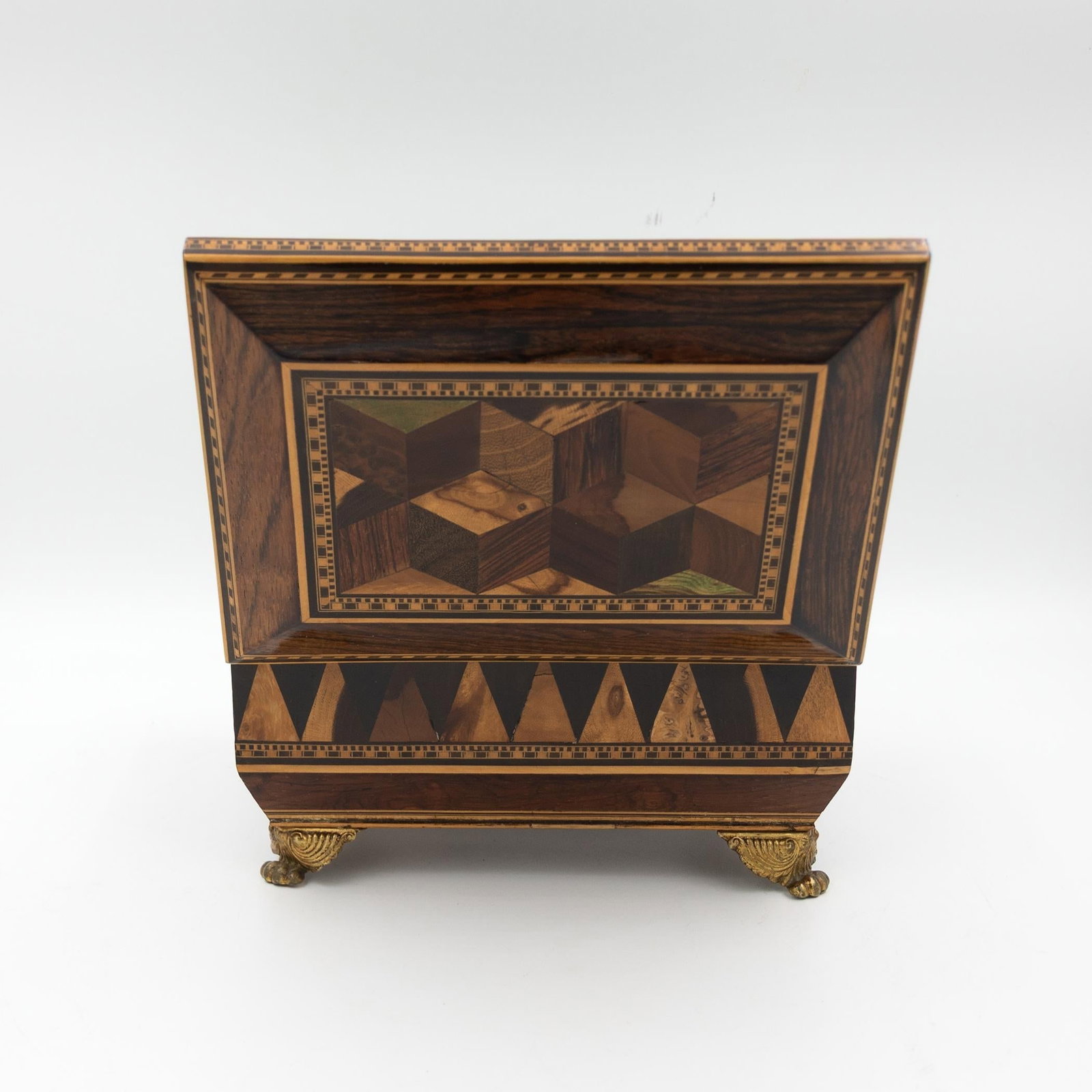 Regency Rosewood Specimen Box on Gilt Lion Paw Feet Circa 1810 - 16
