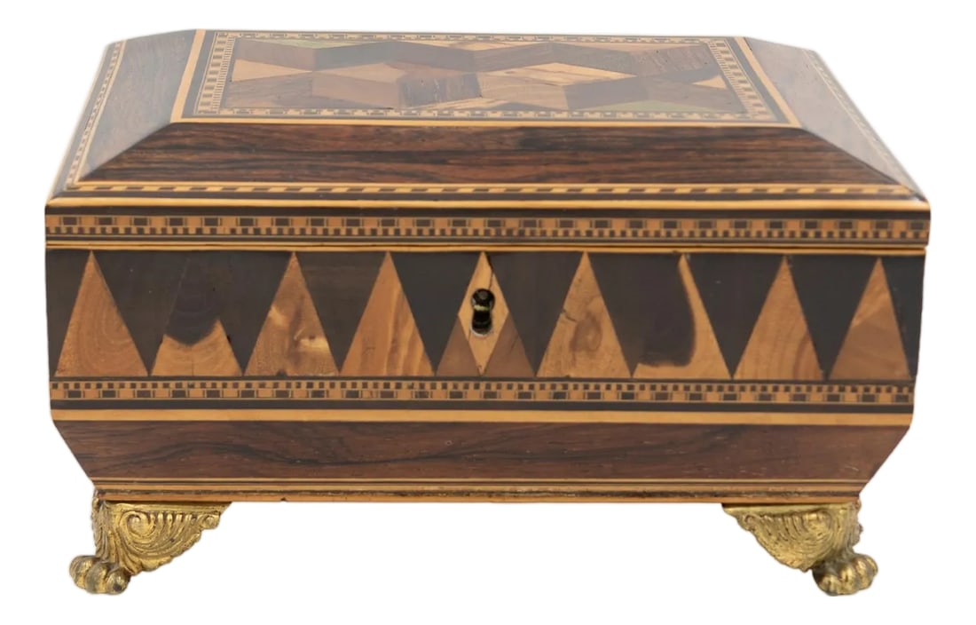 Regency Rosewood Specimen Box on Gilt Lion Paw Feet Circa 1810 (1 of 16)