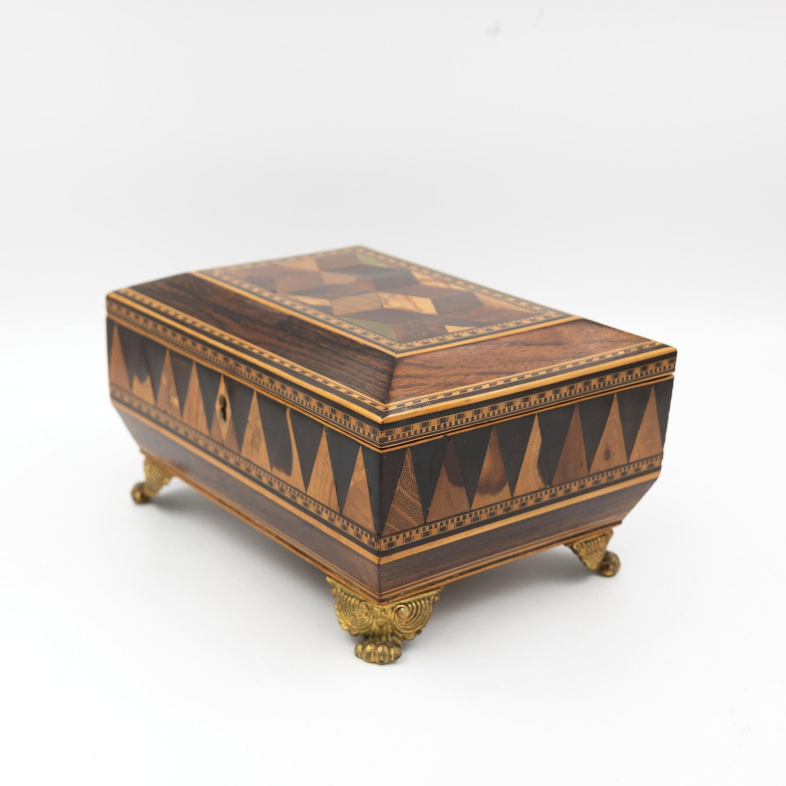 Regency Rosewood Specimen Box on Gilt Lion Paw Feet Circa 1810 - 3