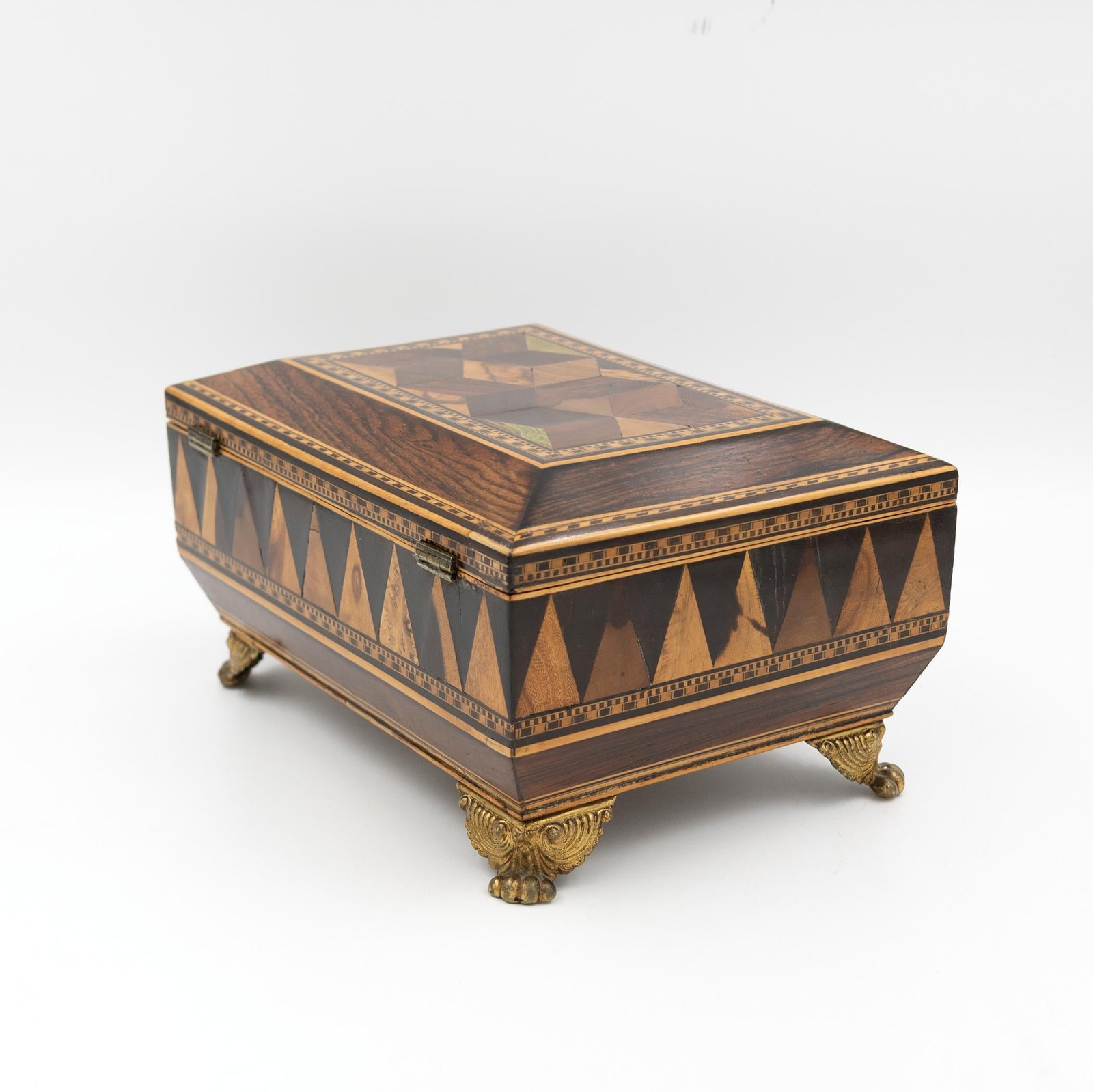Regency Rosewood Specimen Box on Gilt Lion Paw Feet Circa 1810 - 5