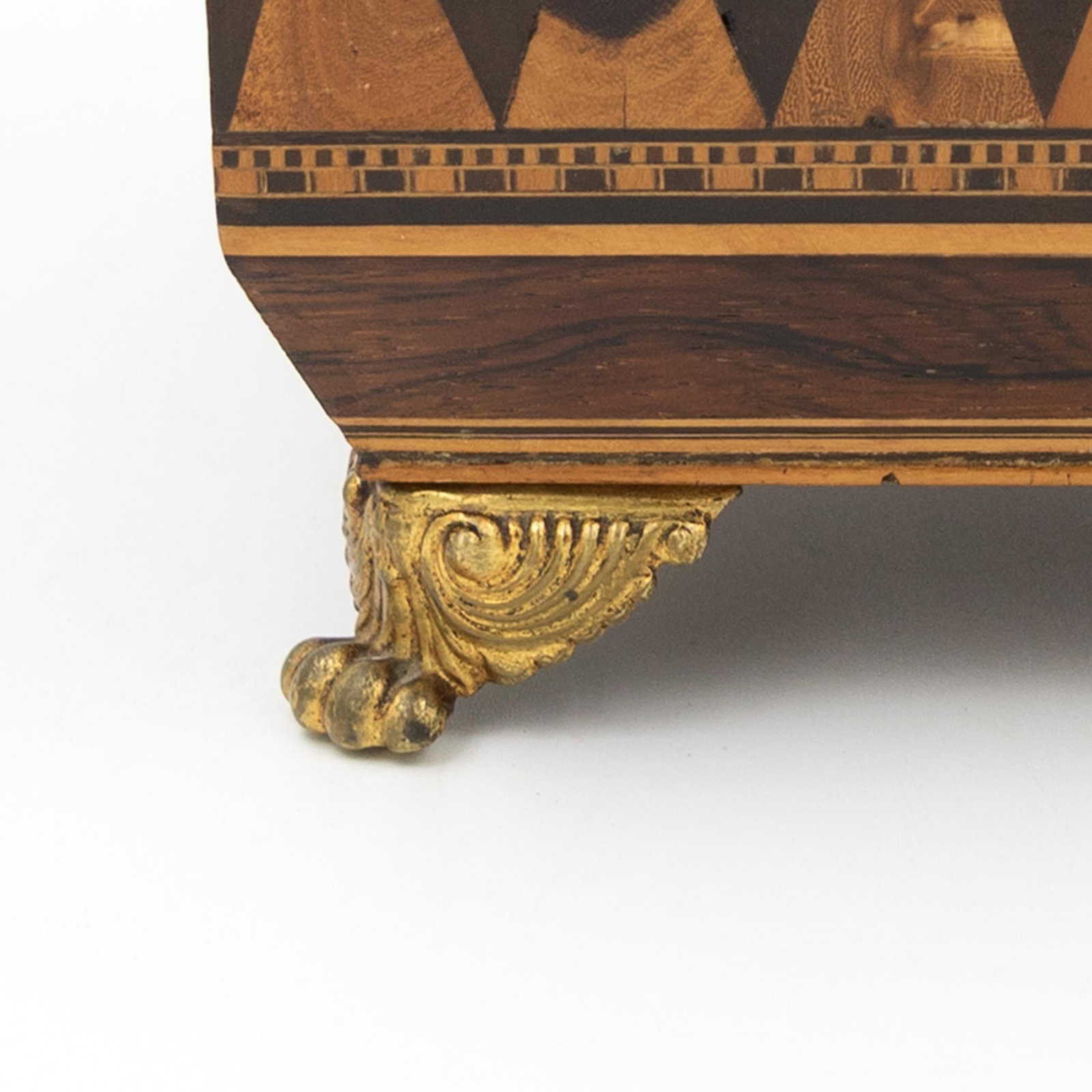 Regency Rosewood Specimen Box on Gilt Lion Paw Feet Circa 1810 - 8