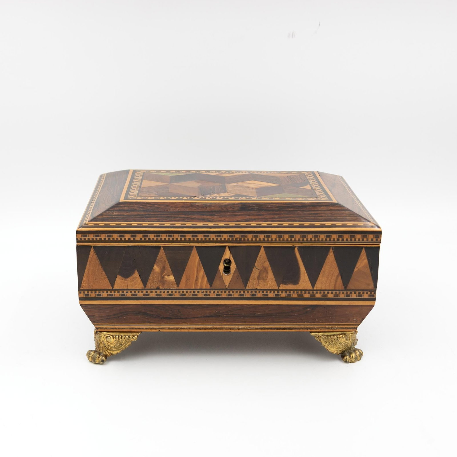 Regency Rosewood Specimen Box on Gilt Lion Paw Feet Circa 1810 - 9