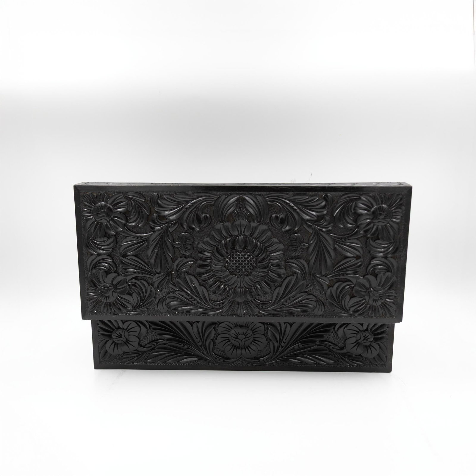 Anglo-Indian Carved Ebony Glove Box Mid-19th Century - 12