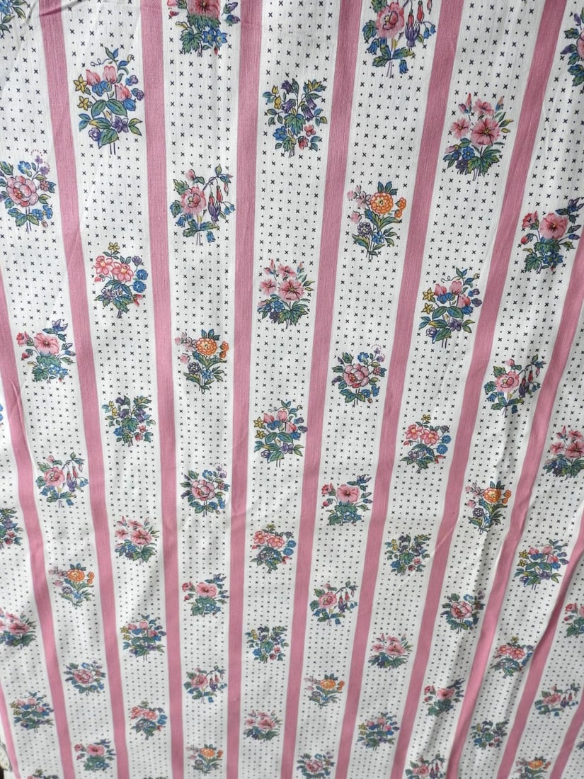 Rare Antique Morton Sundour Upholstery Fabric Chartsworth 5 Yards Floral 1920s - 11