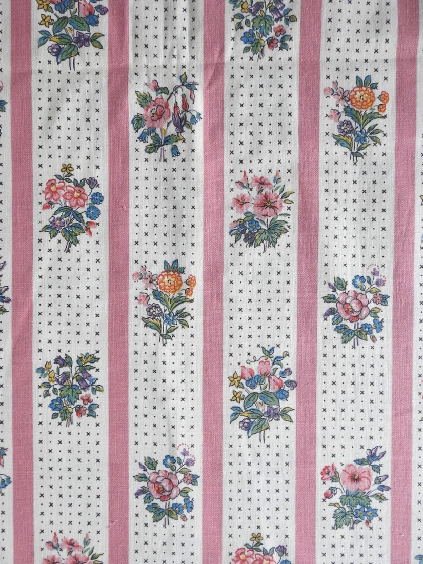 Rare Antique Morton Sundour Upholstery Fabric Chartsworth 5 Yards Floral 1920s - 15