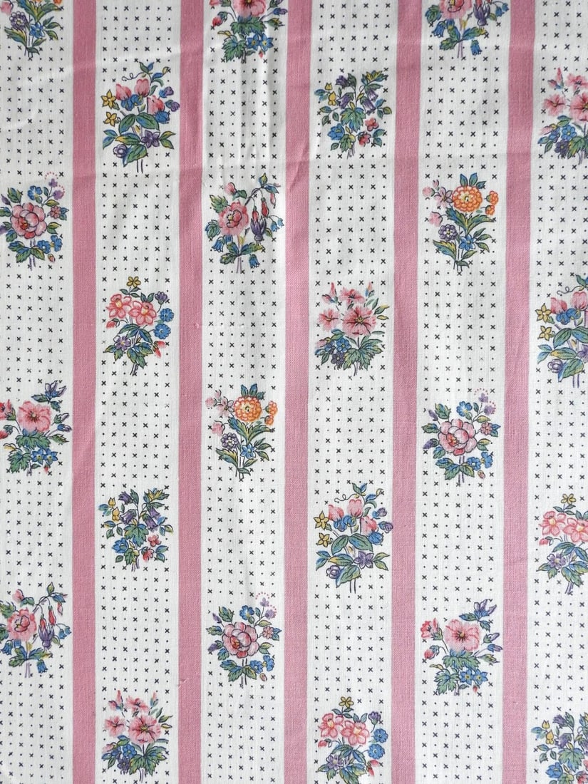 Rare Antique Morton Sundour Upholstery Fabric Chartsworth 5 Yards Floral 1920s - 16