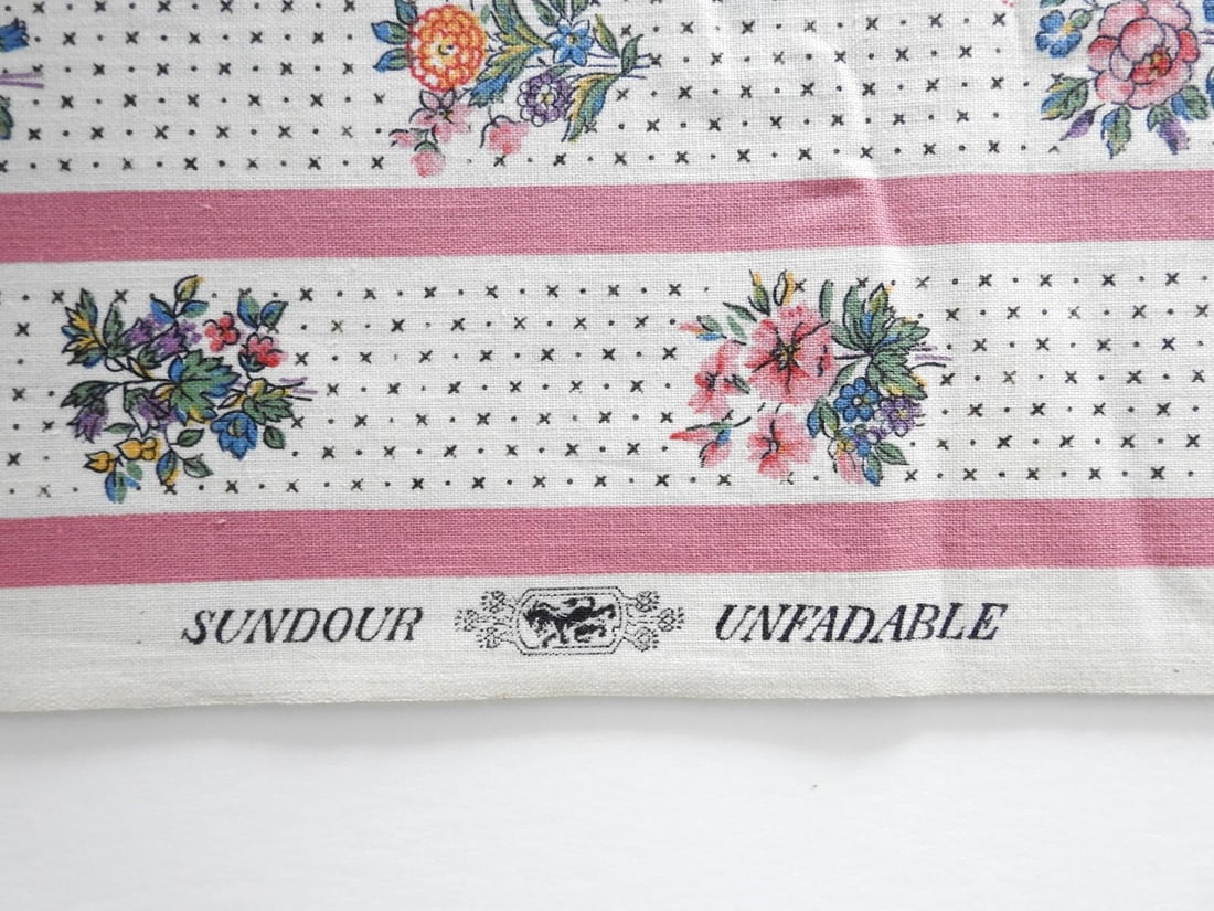 Rare Antique Morton Sundour Upholstery Fabric Chartsworth 5 Yards Floral 1920s - 3