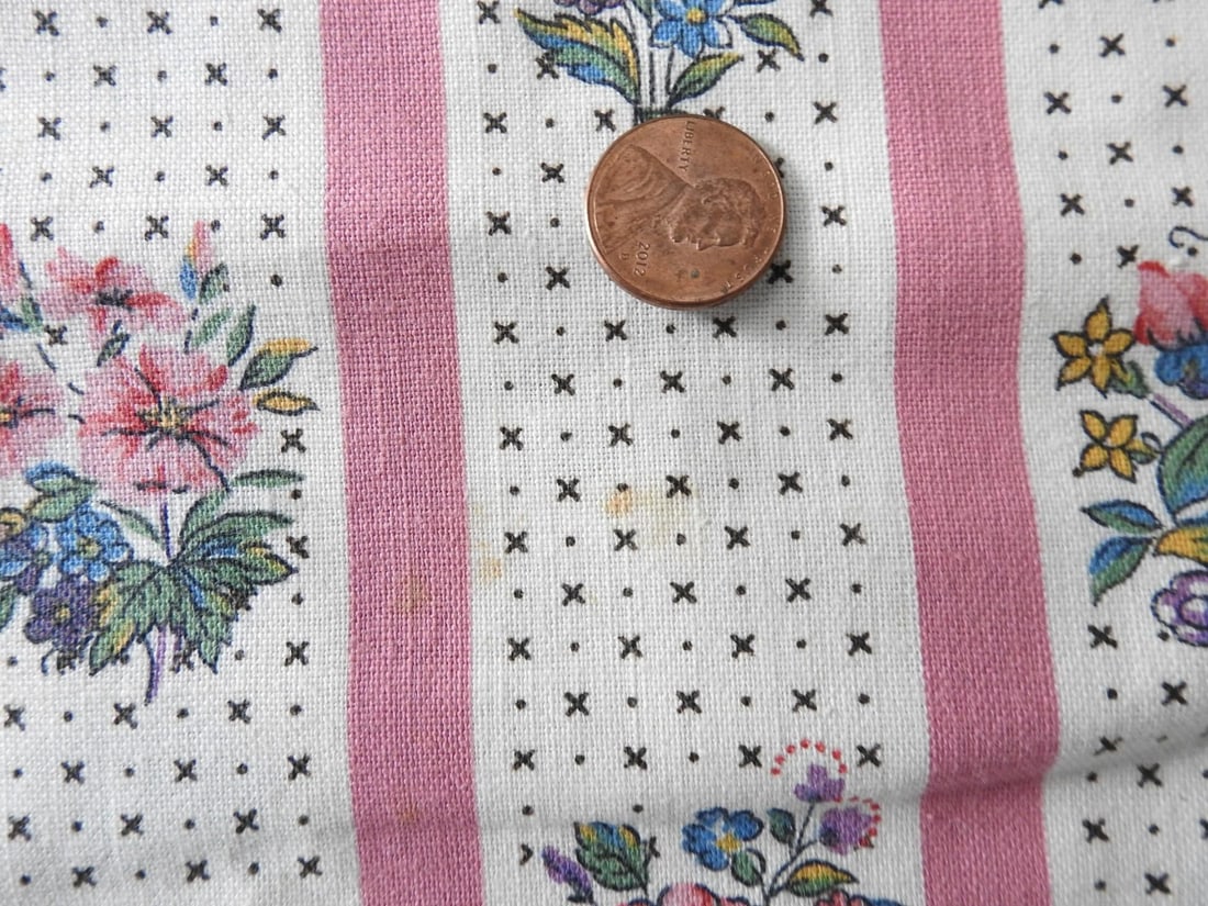 Rare Antique Morton Sundour Upholstery Fabric Chartsworth 5 Yards Floral 1920s - 5