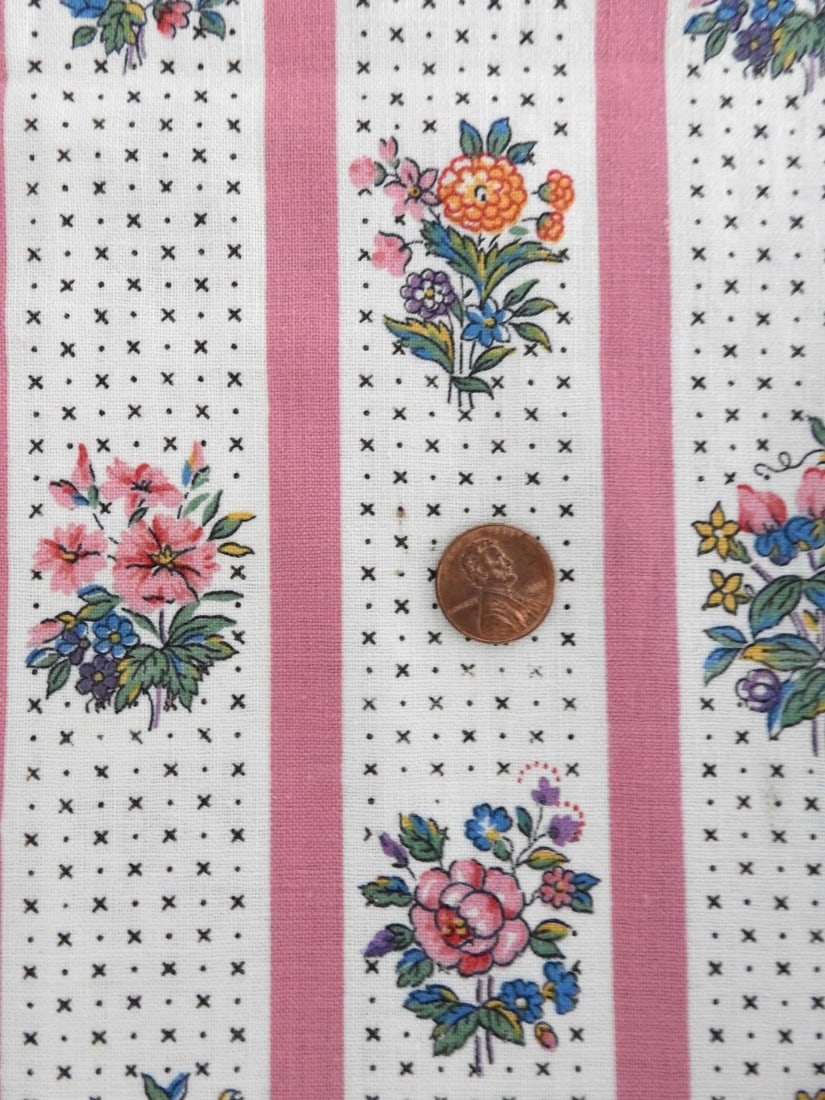 Rare Antique Morton Sundour Upholstery Fabric Chartsworth 5 Yards Floral 1920s - 8