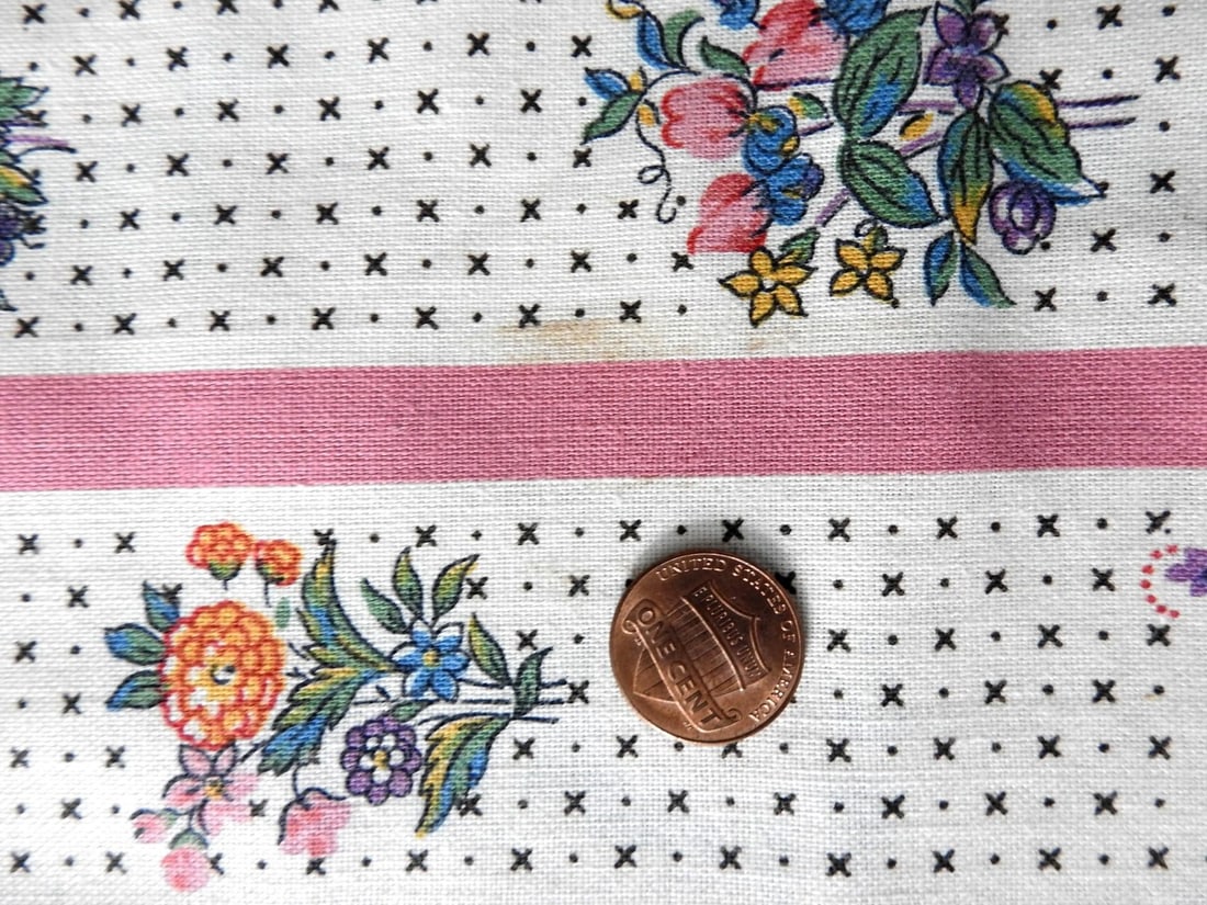 Rare Antique Morton Sundour Upholstery Fabric Chartsworth 5 Yards Floral 1920s - 9