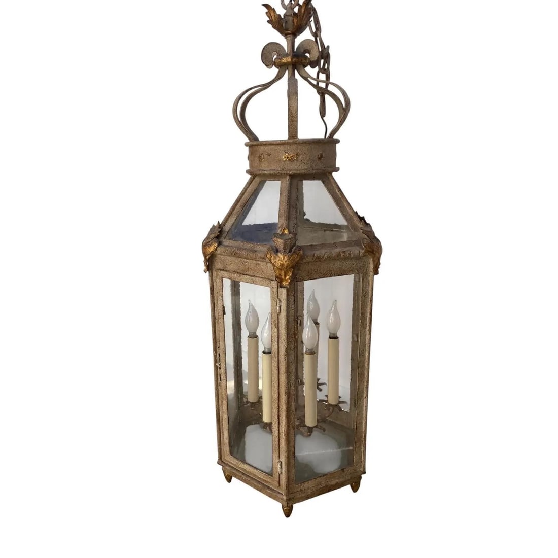 Pair of Paul Ferrante Forged Gilt Iron Lanterns, "4000 Series" - 13