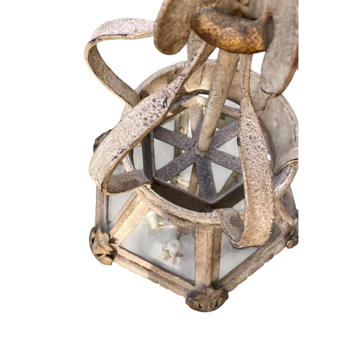 Pair of Paul Ferrante Forged Gilt Iron Lanterns, "4000 Series" - 4