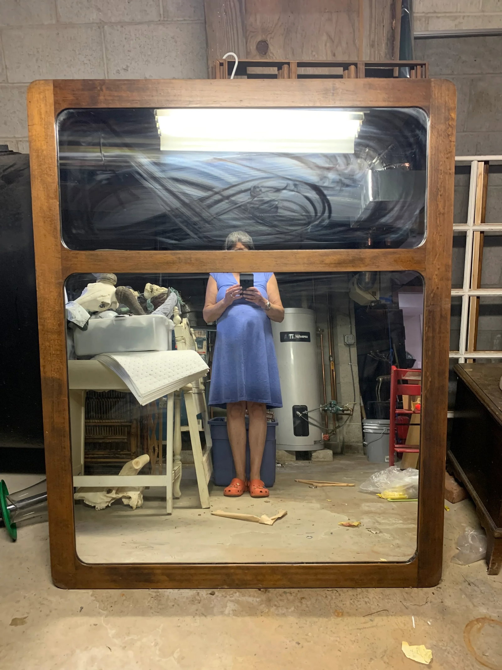 1950s Monumental Danish Modern Teak Wall Mirror - 12