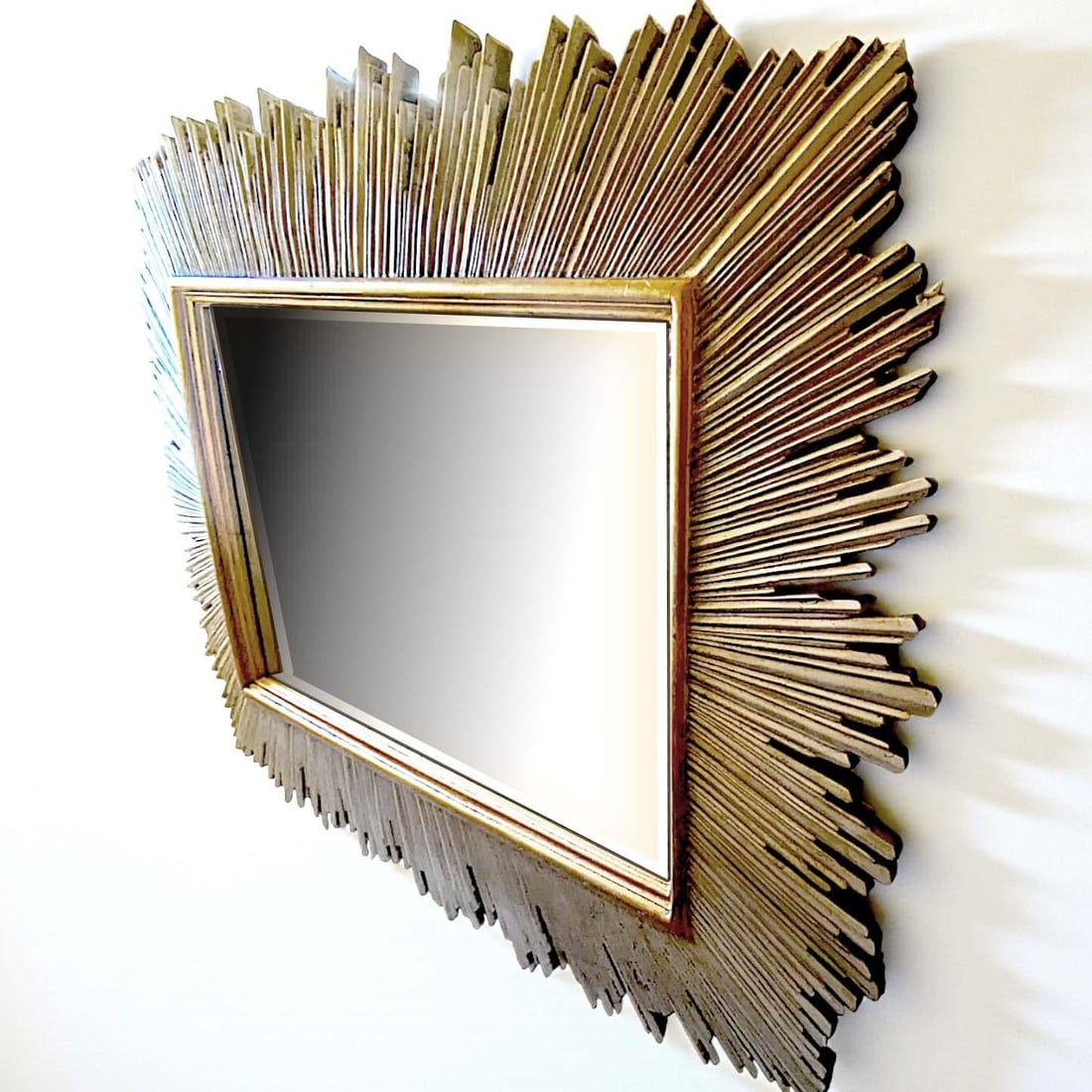 1980s Monumental Maitland-Smith Art Deco-Inspired Gilt Sunburst Mirror 88" X 69" - 14