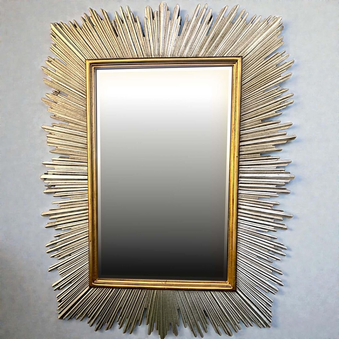 1980s Monumental Maitland-Smith Art Deco-Inspired Gilt Sunburst Mirror 88" X 69" - 7