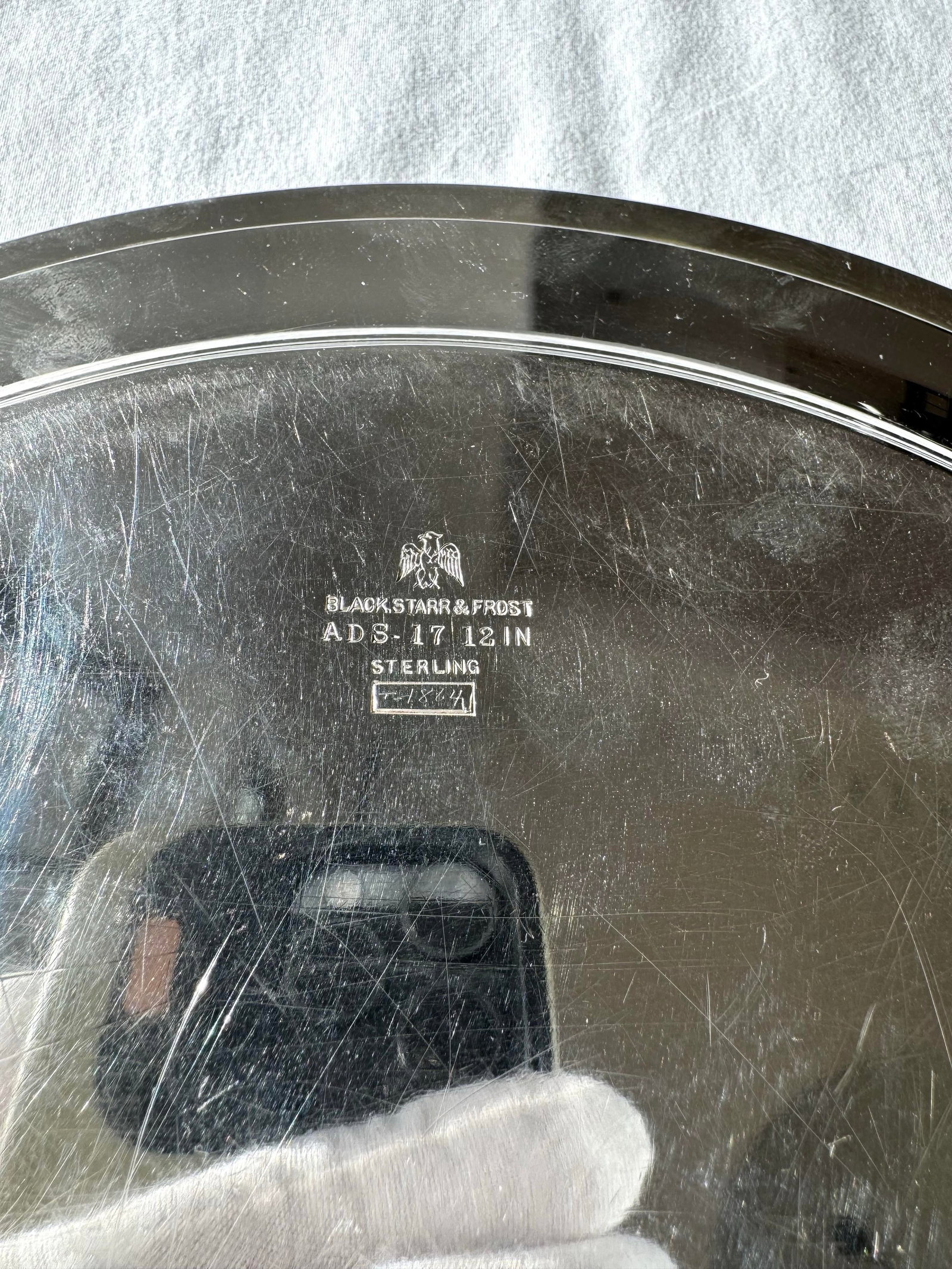 1920s Black Starr & Frost Sterling Silver Charger Tray, Model Ad S-17 ~ 12 Inch - 7