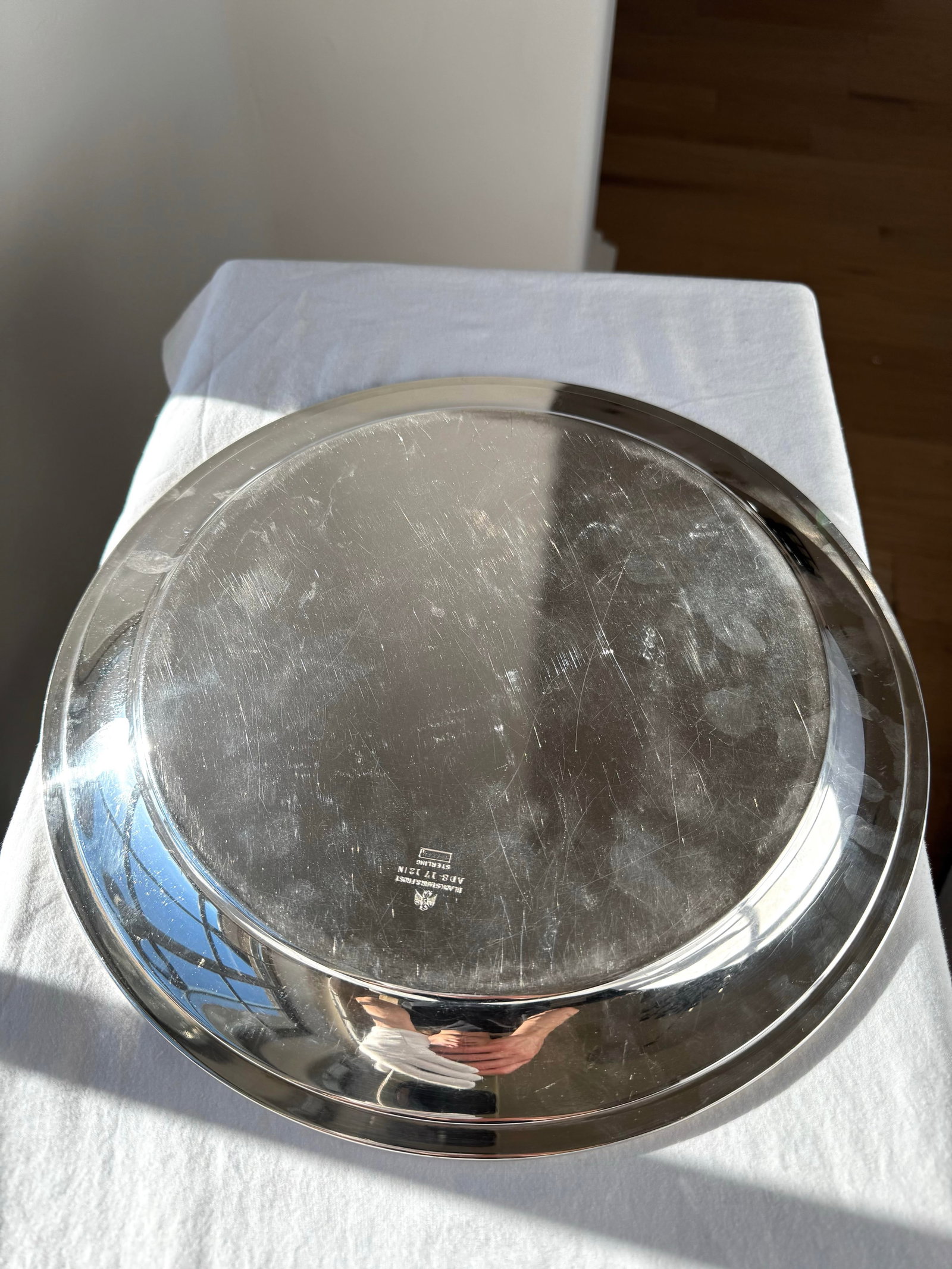 1920s Black Starr & Frost Sterling Silver Charger Tray, Model Ad S-17 ~ 12 Inch - 8