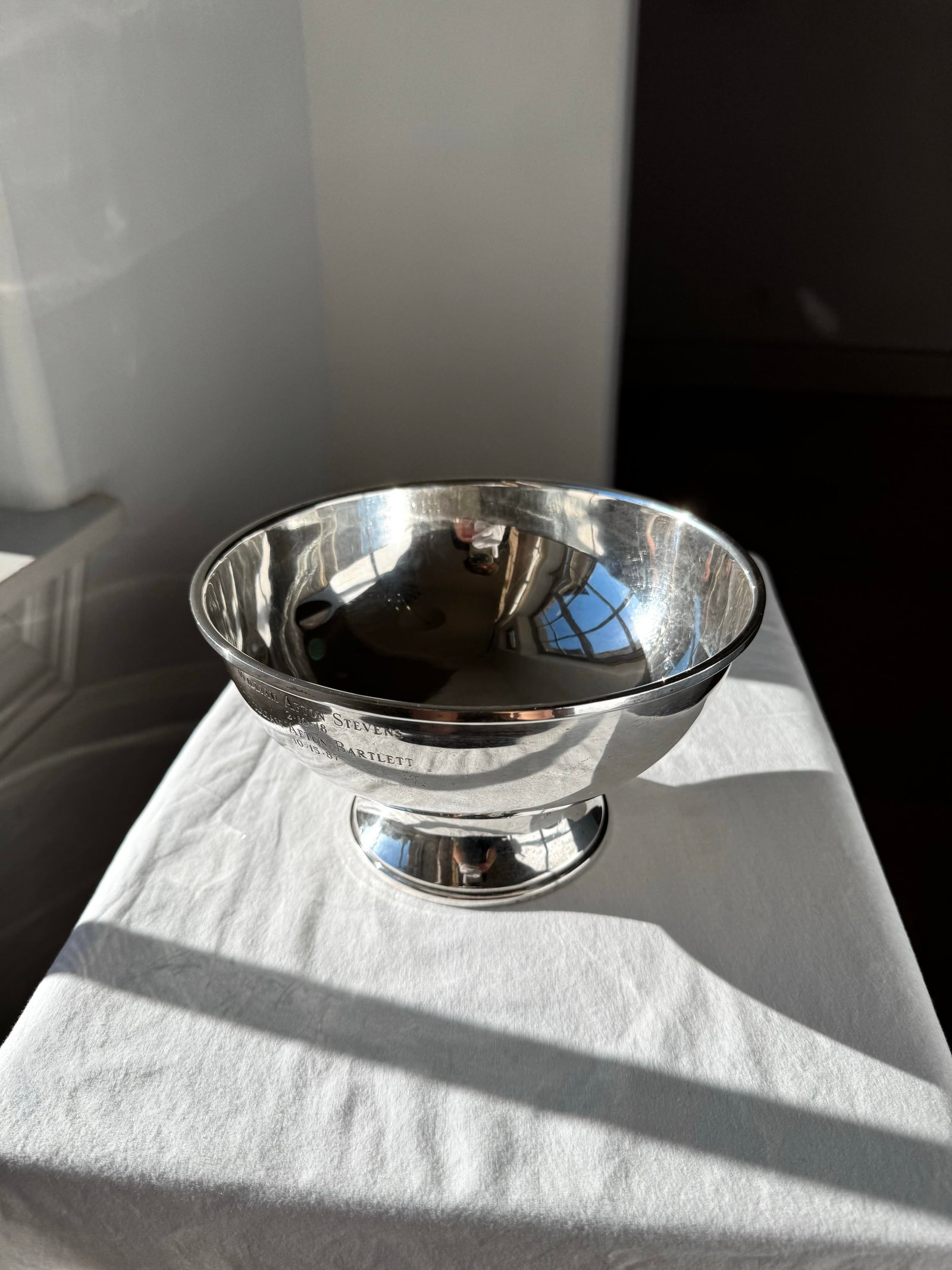 Vintage Fisher Sterling Silver Paul Revere Style Trophy Bowl - 423 G - 3