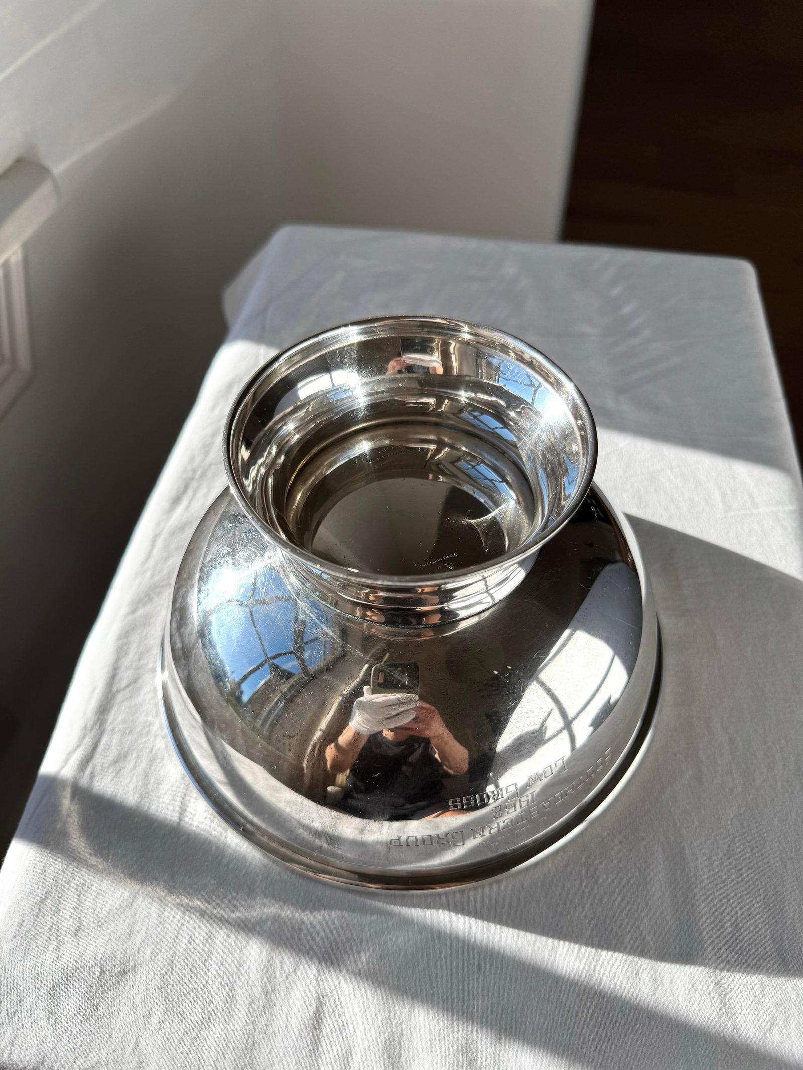 Vintage Fisher Sterling Silver Paul Revere Style Trophy Bowl - 423 G - 6