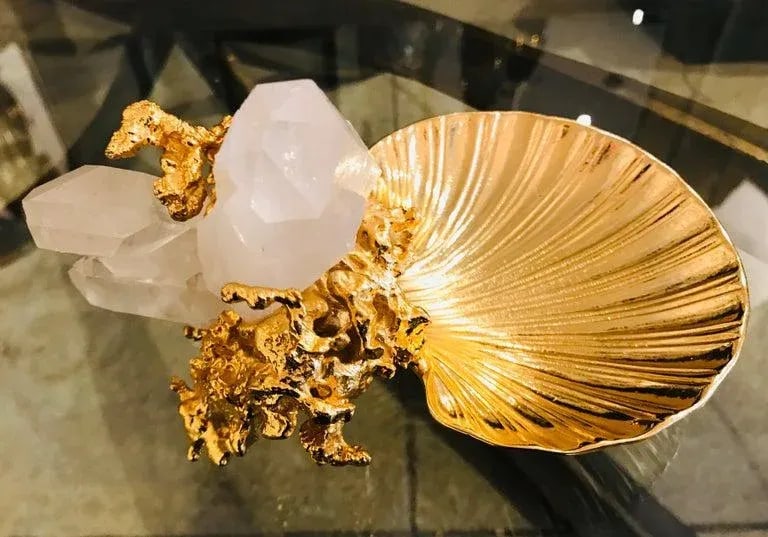 Claude Victor Boeltz French Gold Bronze Dish Sculpture - 3