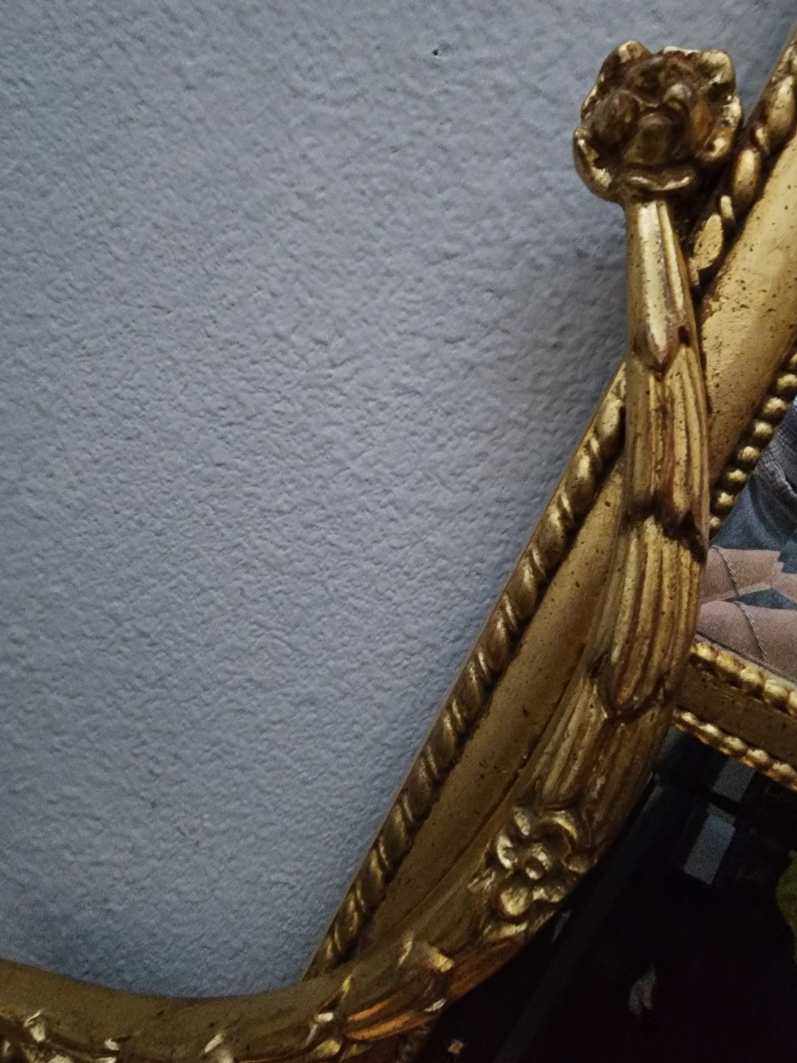 Grand Scale: Vintage Ethan Allen Federal Style Gilt Triptych Mantel Mirror - 4