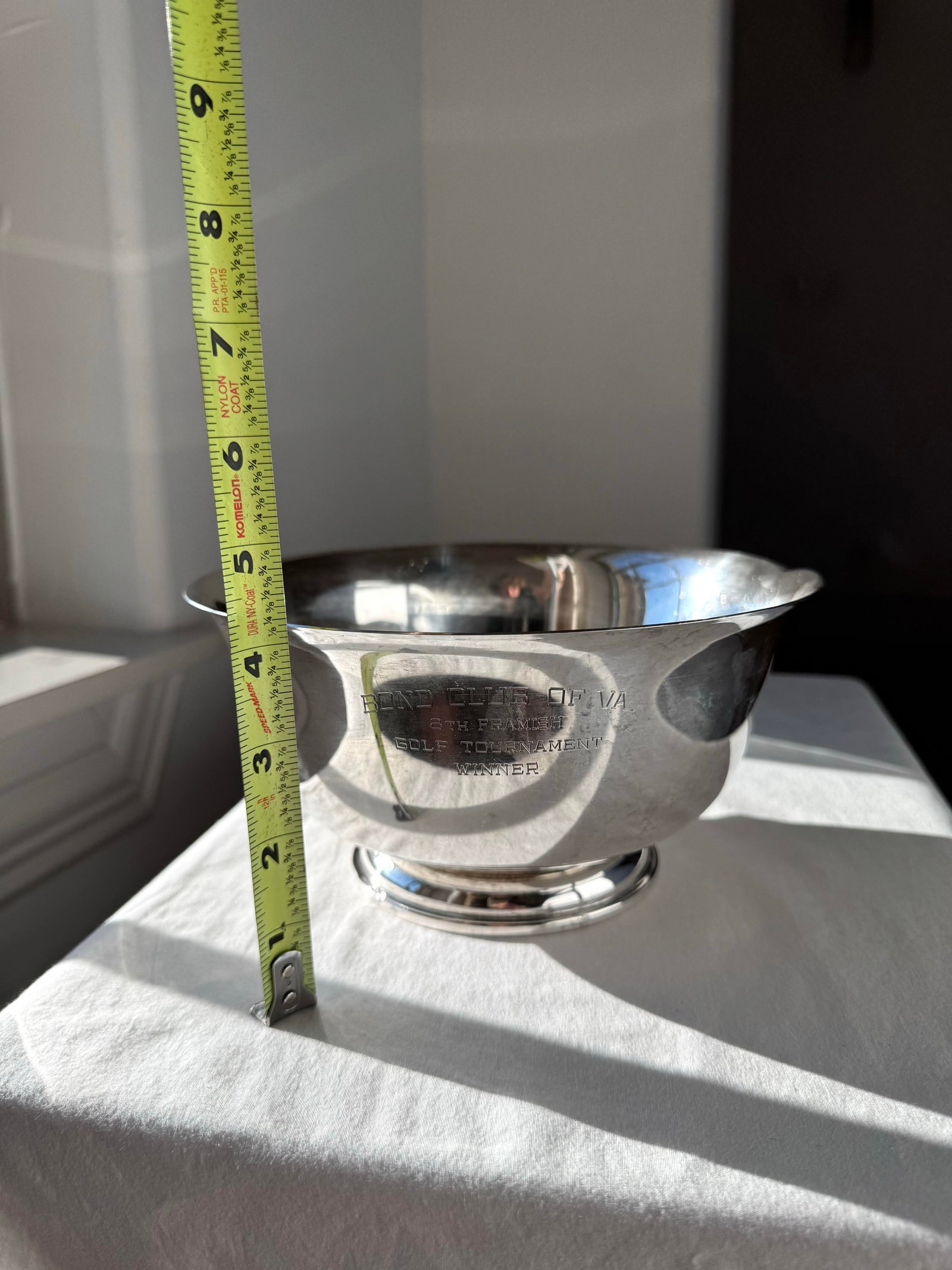 Mid 20th Century Bond Club of Virginia 8th Framish Golf Winner Trophy by Fisher Sterling - Paul Reve - 8