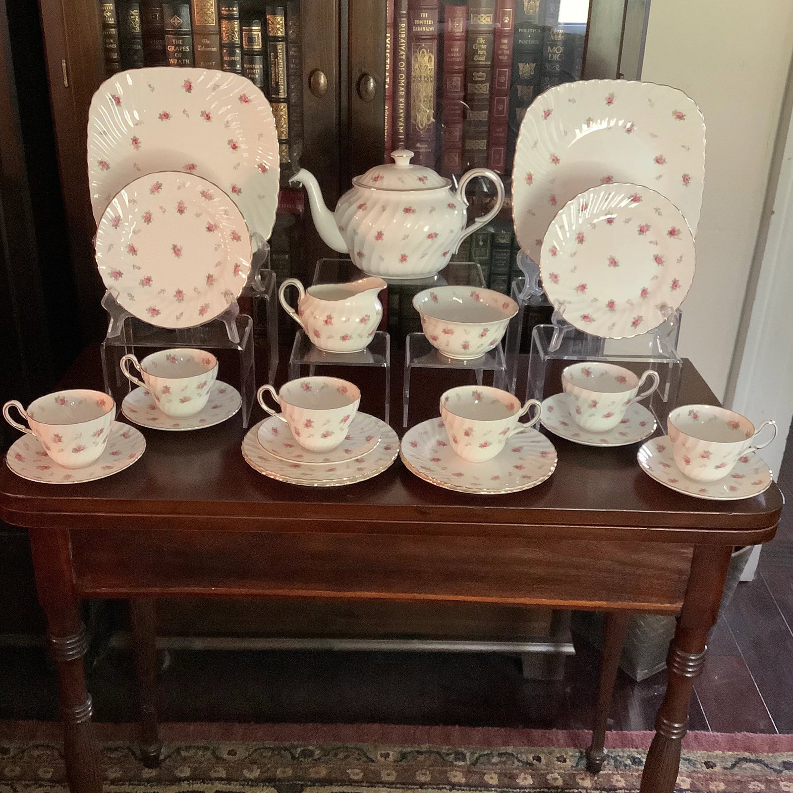 Eb Foley Dainty Rose Bone China Tea Service for 6 - 12