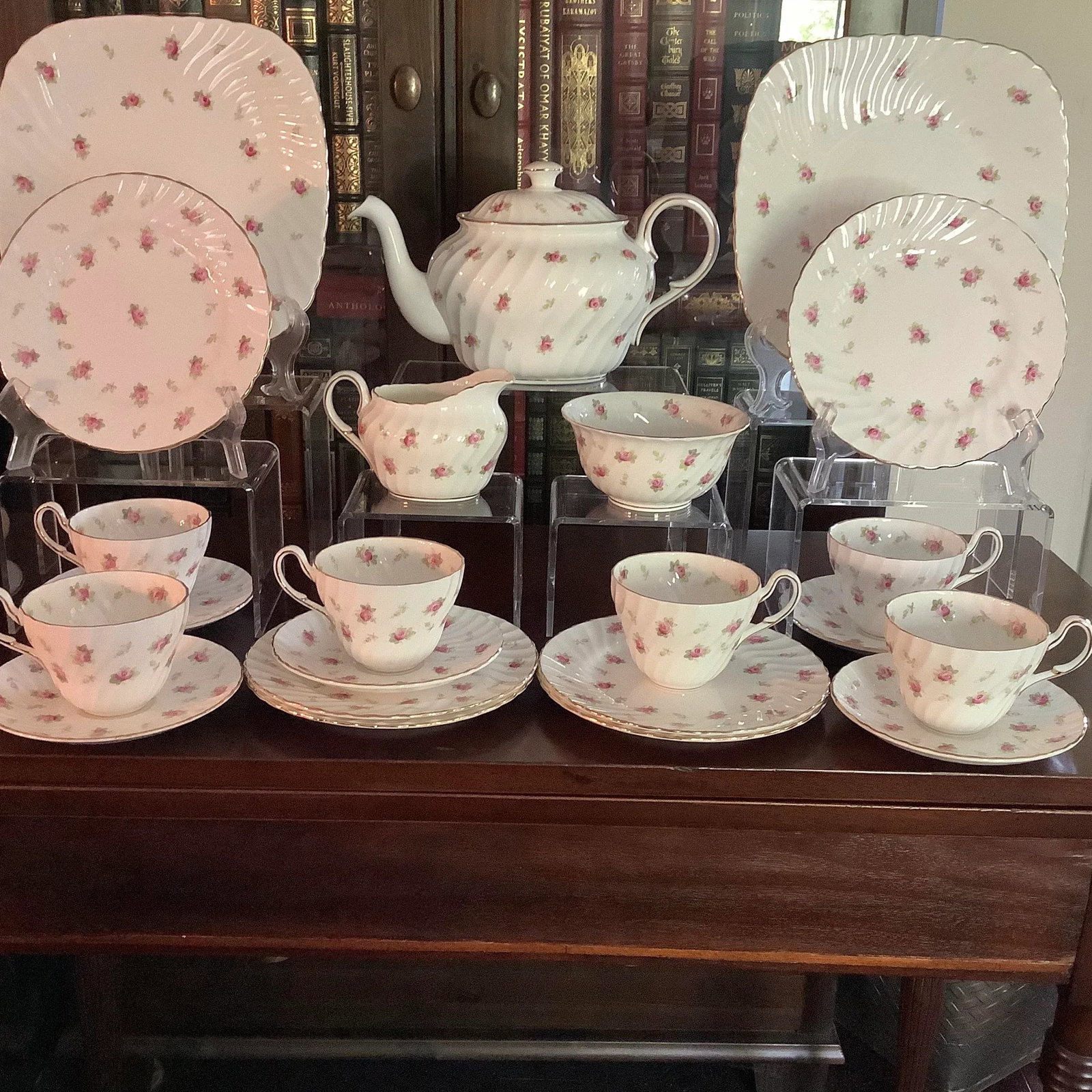 Eb Foley Dainty Rose Bone China Tea Service for 6 - 3