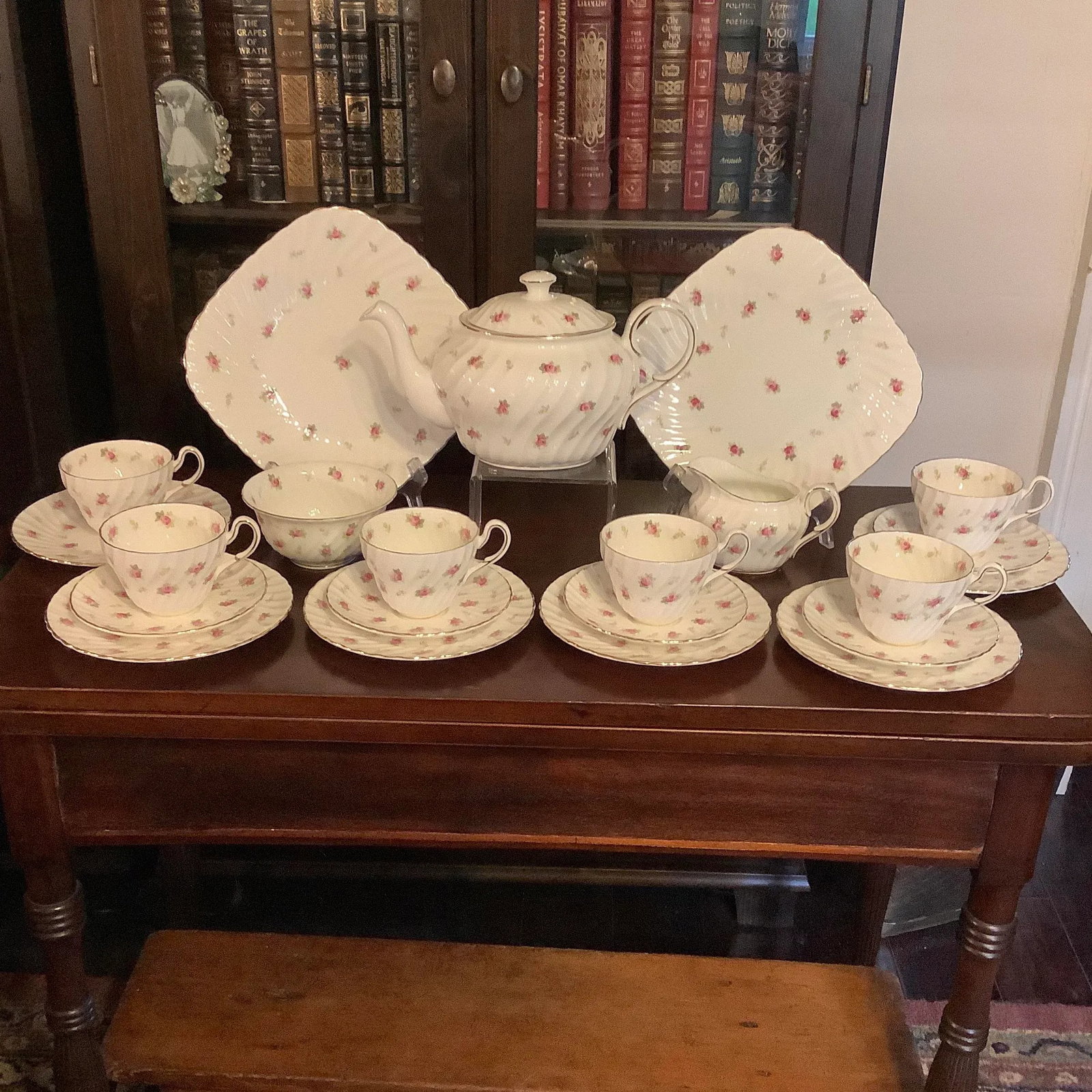 Eb Foley Dainty Rose Bone China Tea Service for 6 - 4