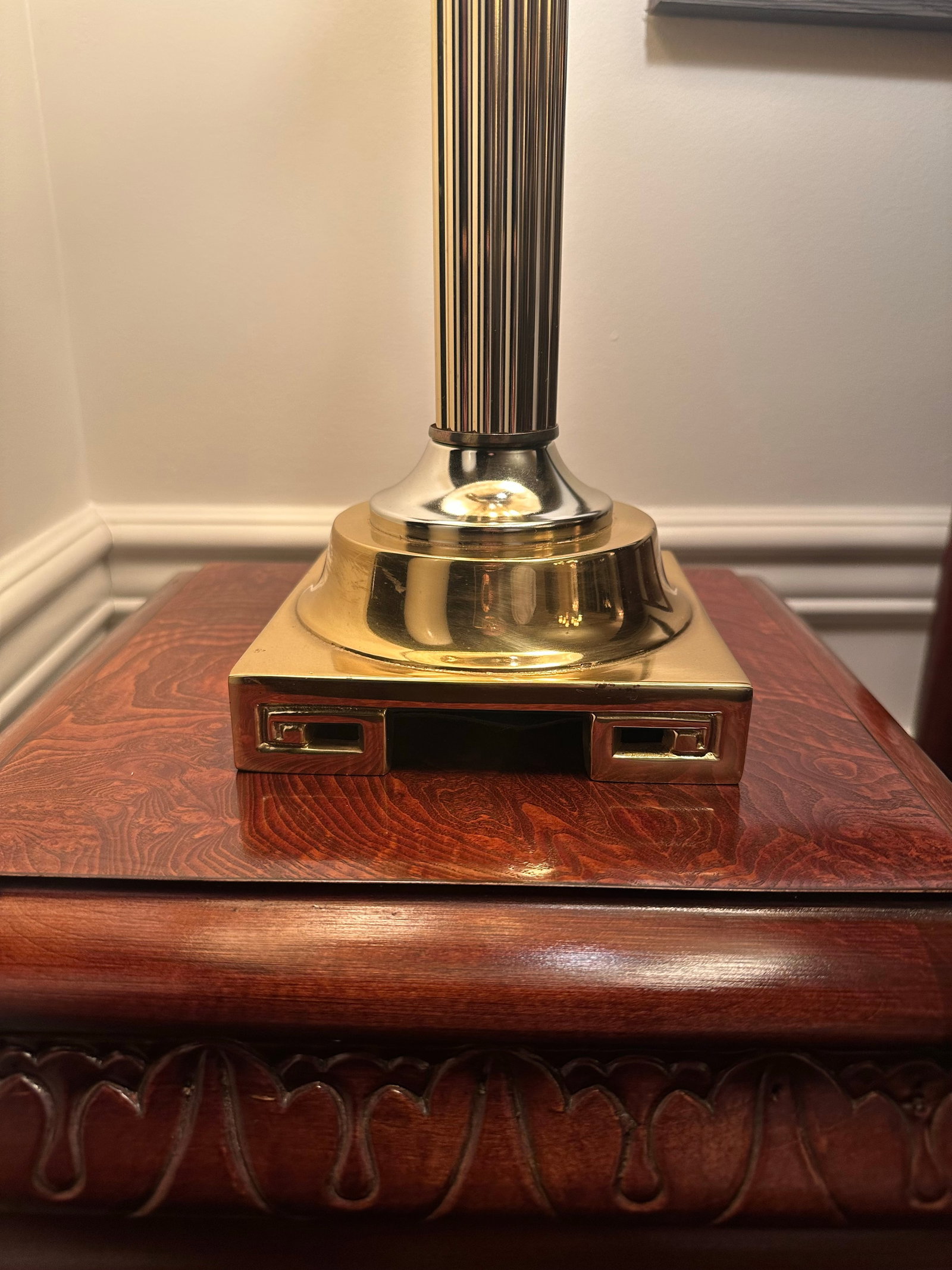 Mid 20th Century Brass Corinthian Column Bouillotte Lamp - 2