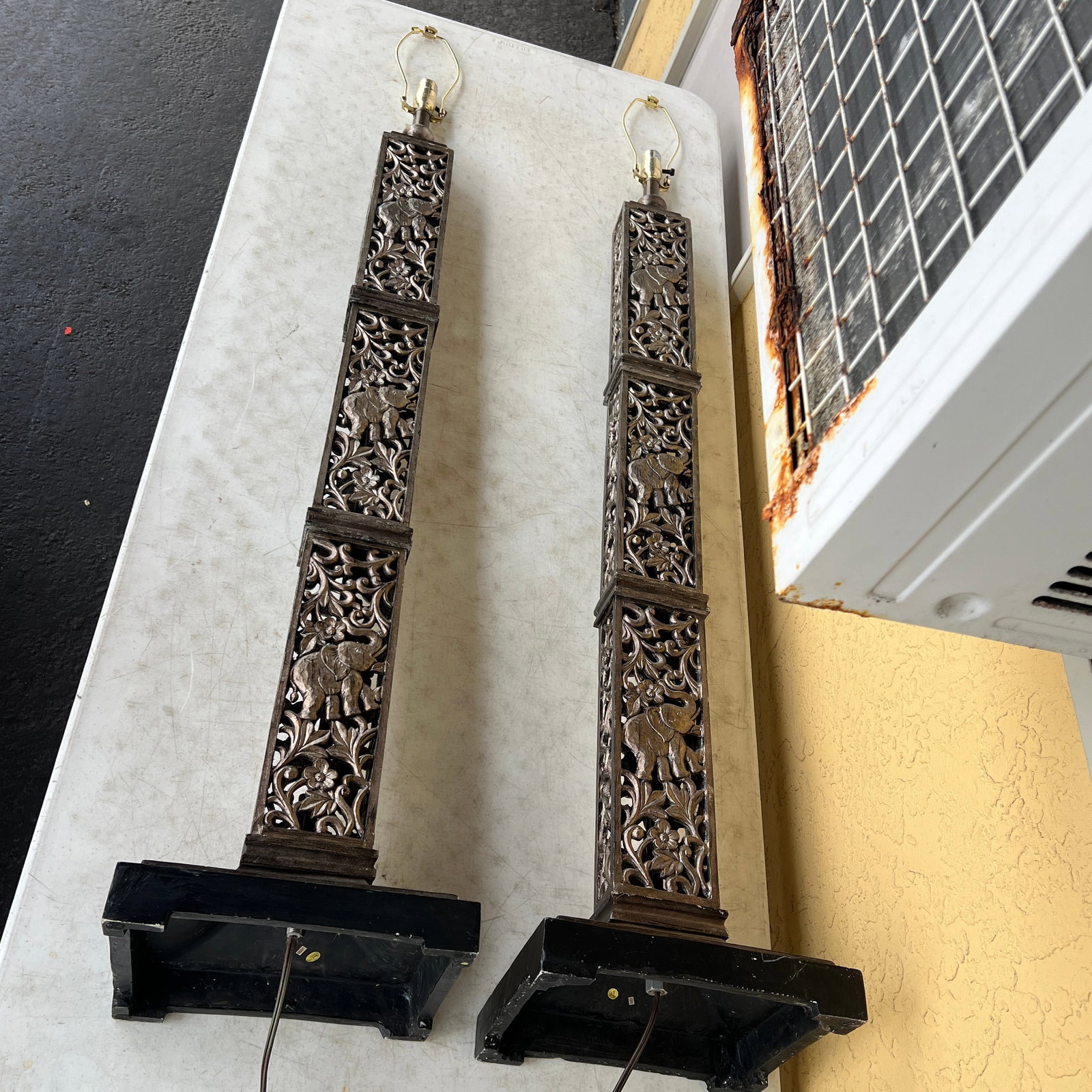 1990s Tall Floor Lamps With Elephants - a Pair - 5