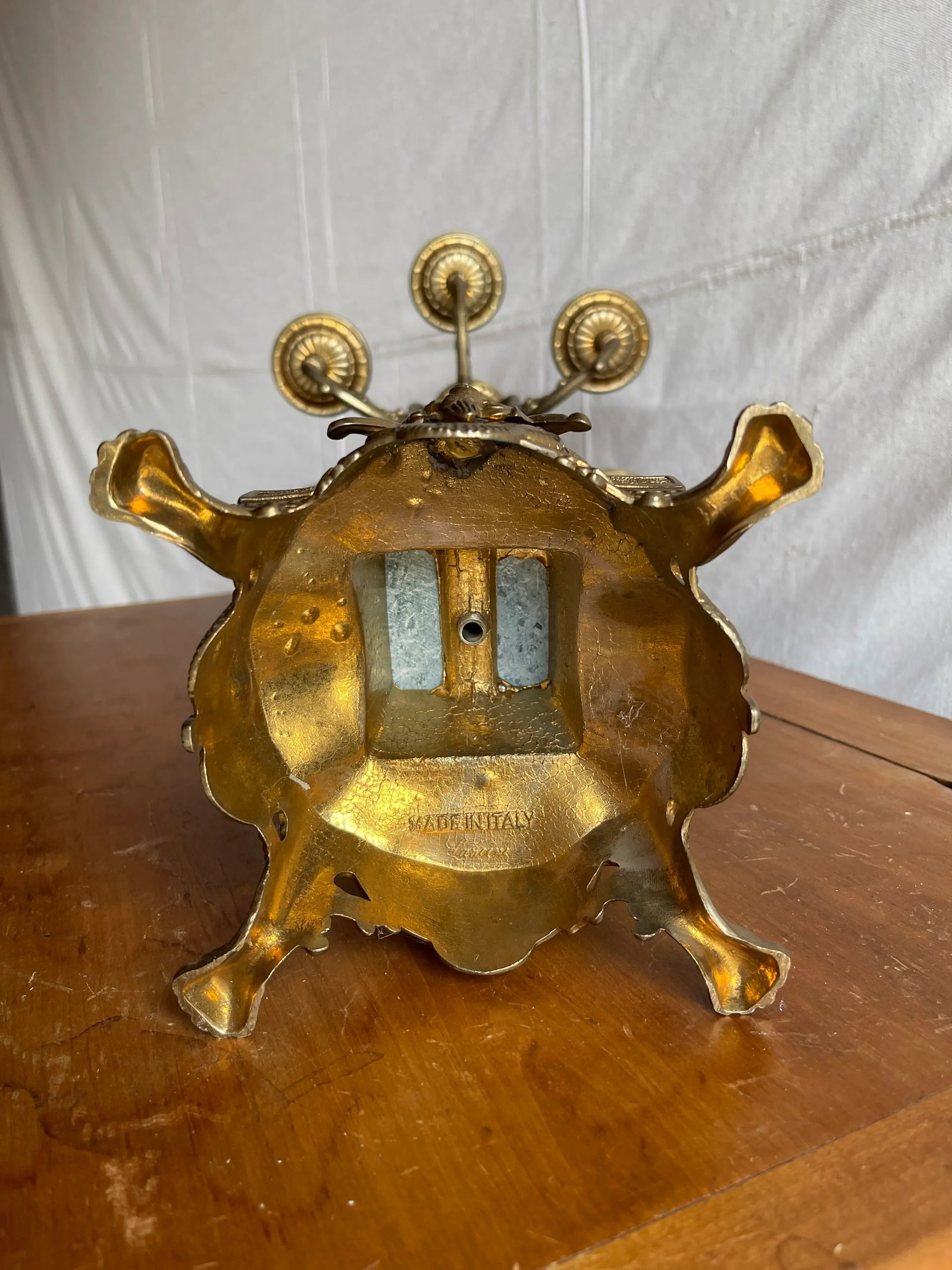 Early 20th Century Lancini Brass & Marble Imperial Candelabra, Made in Italy - 10