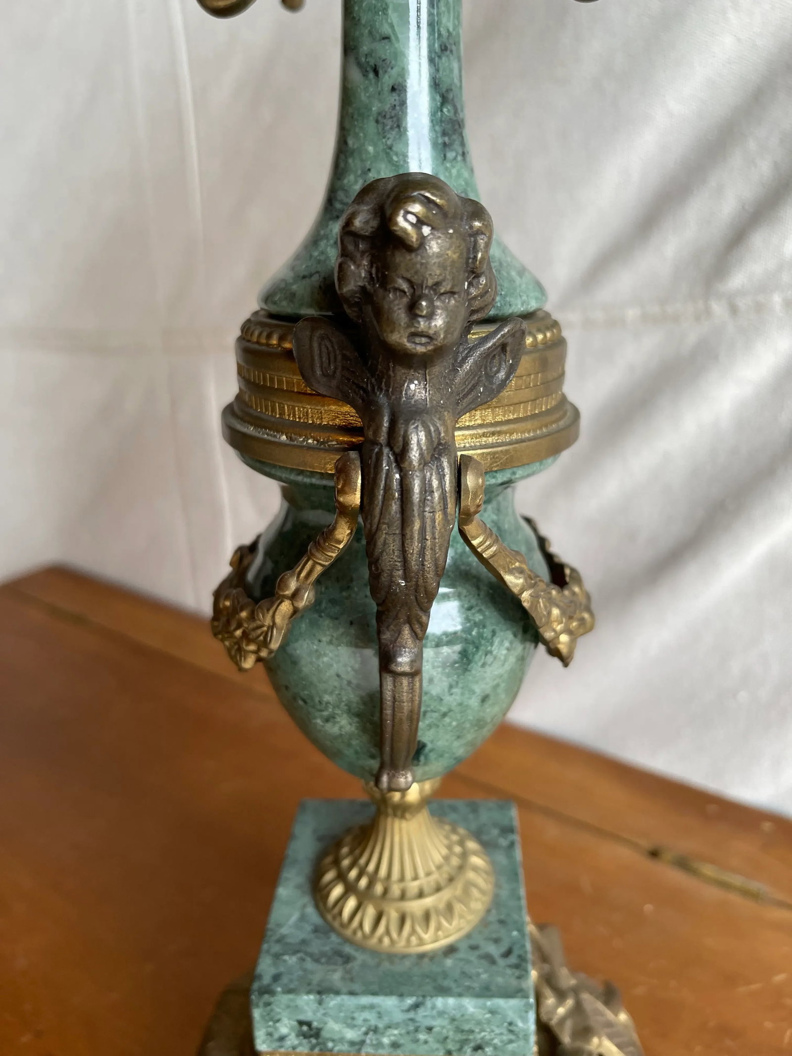 Early 20th Century Lancini Brass & Marble Imperial Candelabra, Made in Italy - 5