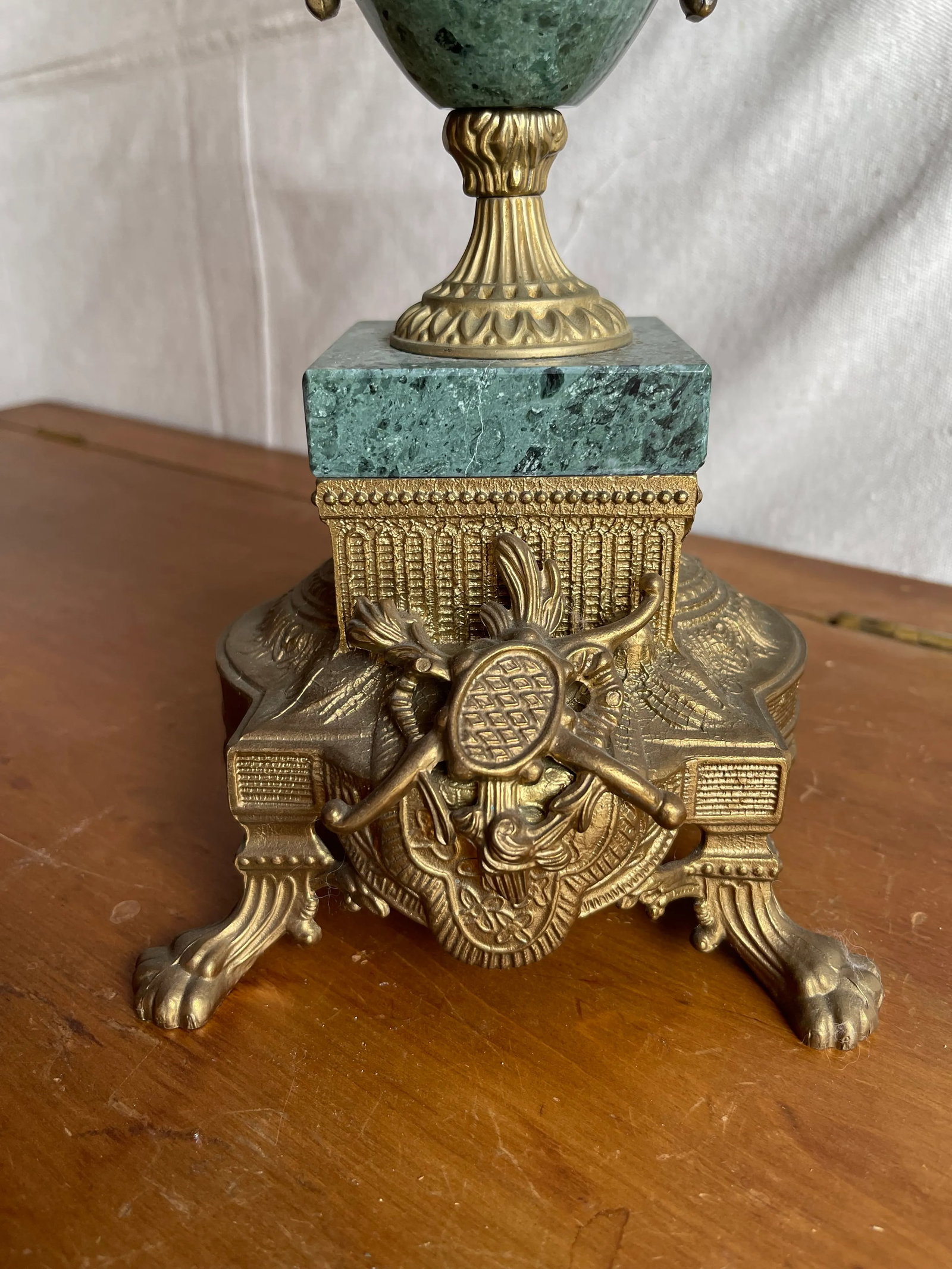 Early 20th Century Lancini Brass & Marble Imperial Candelabra, Made in Italy - 6