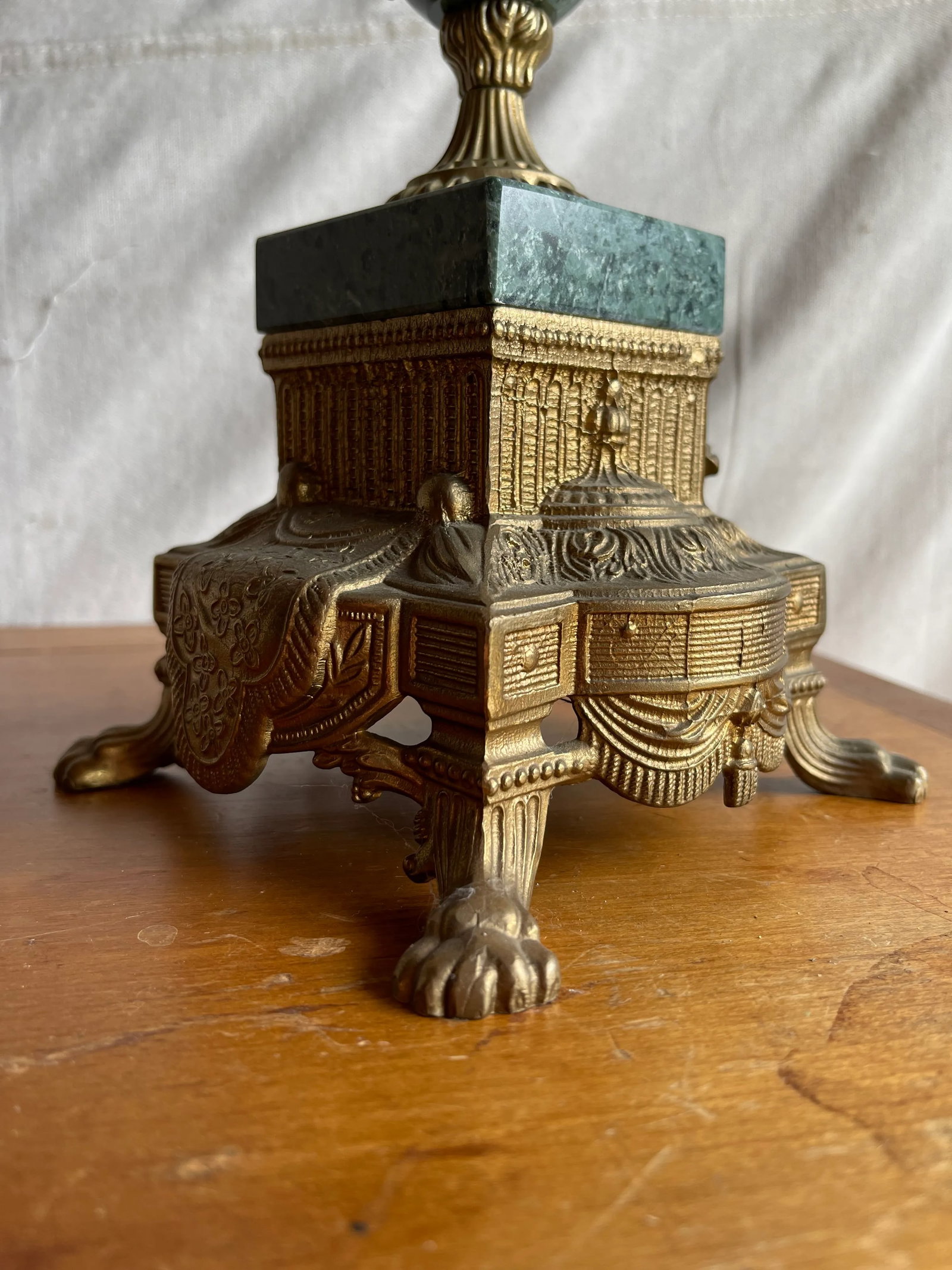 Early 20th Century Lancini Brass & Marble Imperial Candelabra, Made in Italy - 8