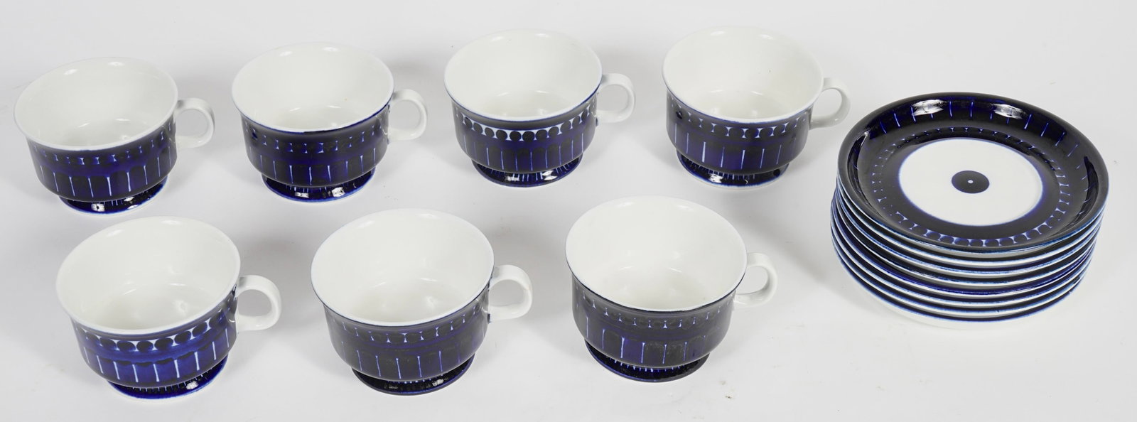 Vintage Arabia Finland "Valencia" Teacups and Saucers Designed by Ulla Procope Set of 15 - 4
