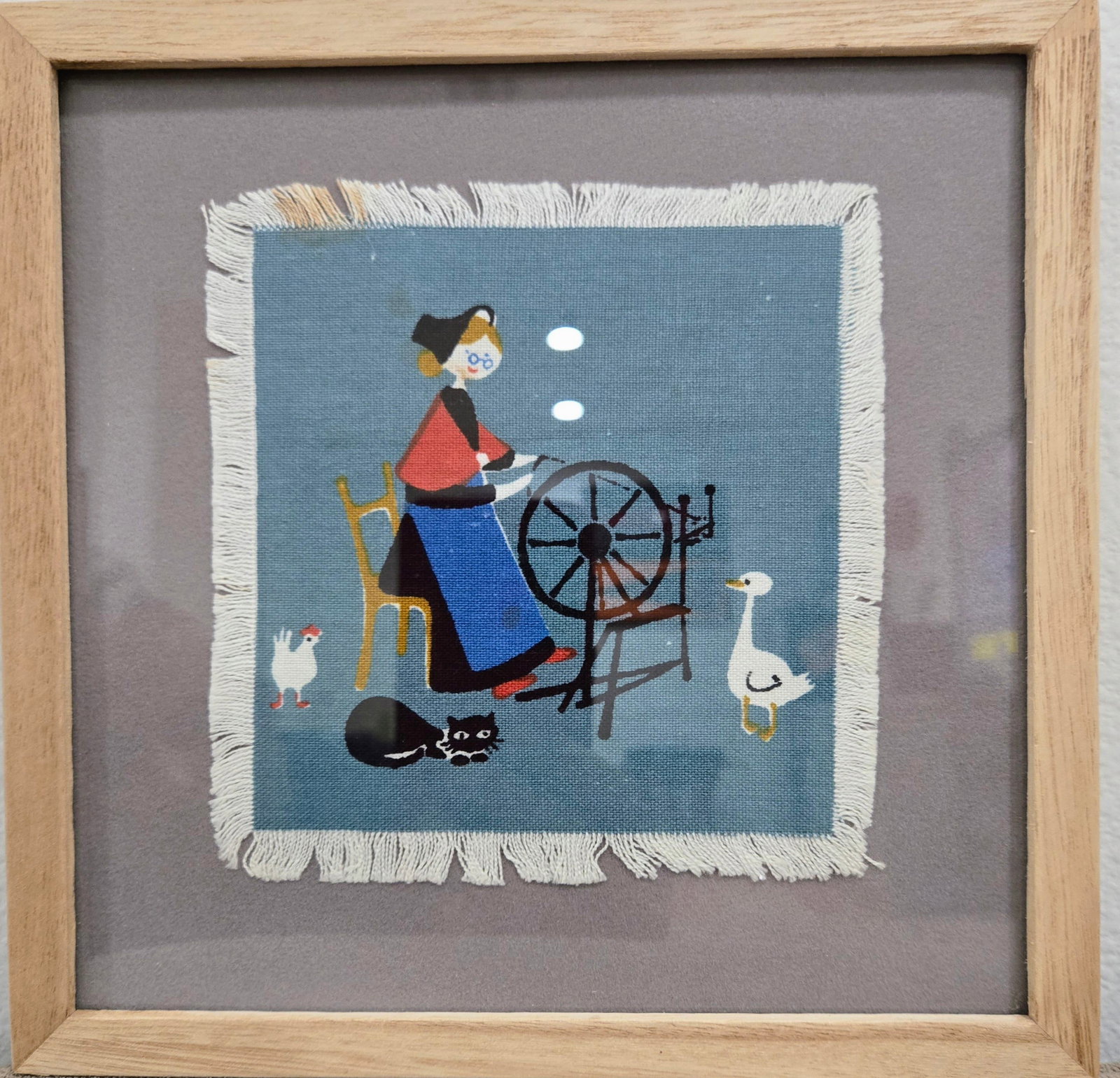 Set of Six Hans Christian Andersen Textile Napkin Artworks by Aase & Preben Jangaard, Framed Danish - 11