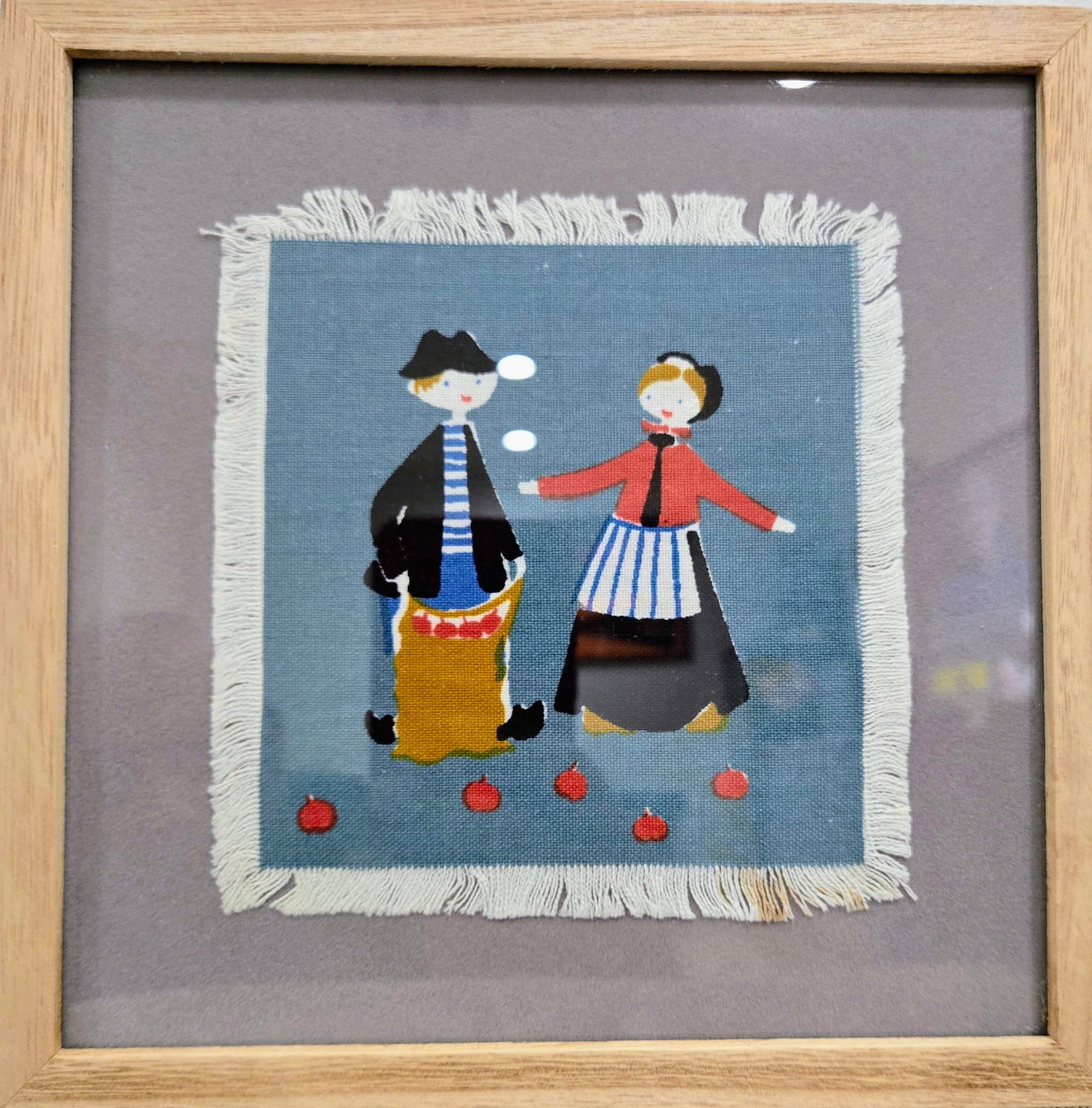 Set of Six Hans Christian Andersen Textile Napkin Artworks by Aase & Preben Jangaard, Framed Danish - 13