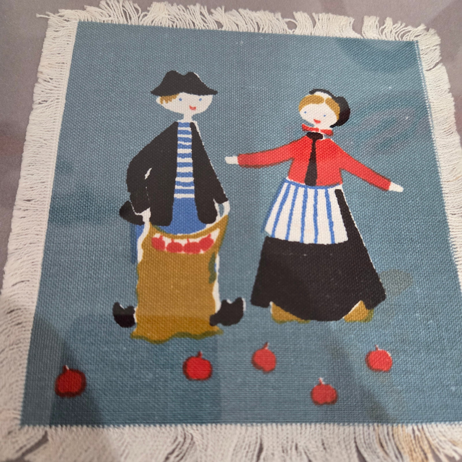 Set of Six Hans Christian Andersen Textile Napkin Artworks by Aase & Preben Jangaard, Framed Danish - 14
