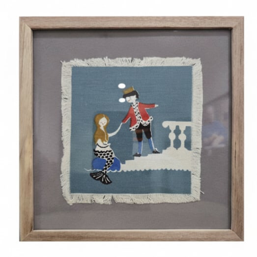 Set of Six Hans Christian Andersen Textile Napkin Artworks by Aase & Preben Jangaard, Framed Danish - 2