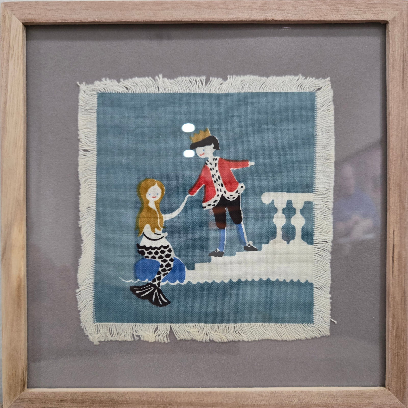 Set of Six Hans Christian Andersen Textile Napkin Artworks by Aase & Preben Jangaard, Framed Danish - 3
