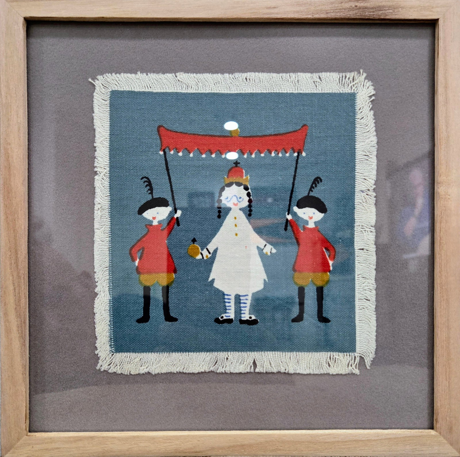 Set of Six Hans Christian Andersen Textile Napkin Artworks by Aase & Preben Jangaard, Framed Danish - 5