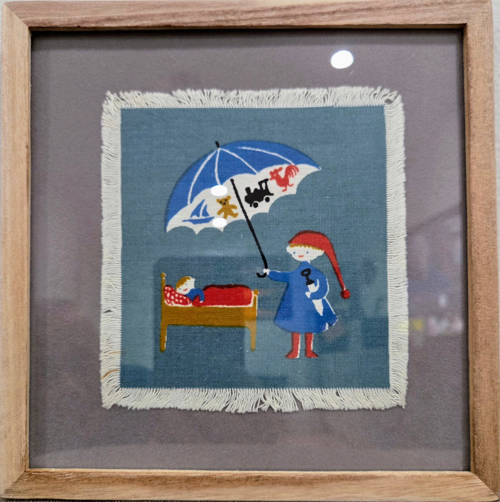 Set of Six Hans Christian Andersen Textile Napkin Artworks by Aase & Preben Jangaard, Framed Danish - 7