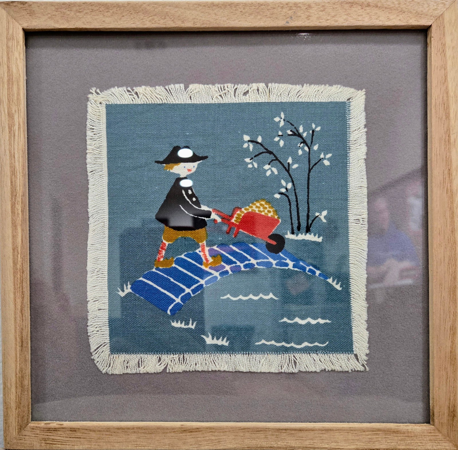 Set of Six Hans Christian Andersen Textile Napkin Artworks by Aase & Preben Jangaard, Framed Danish - 9
