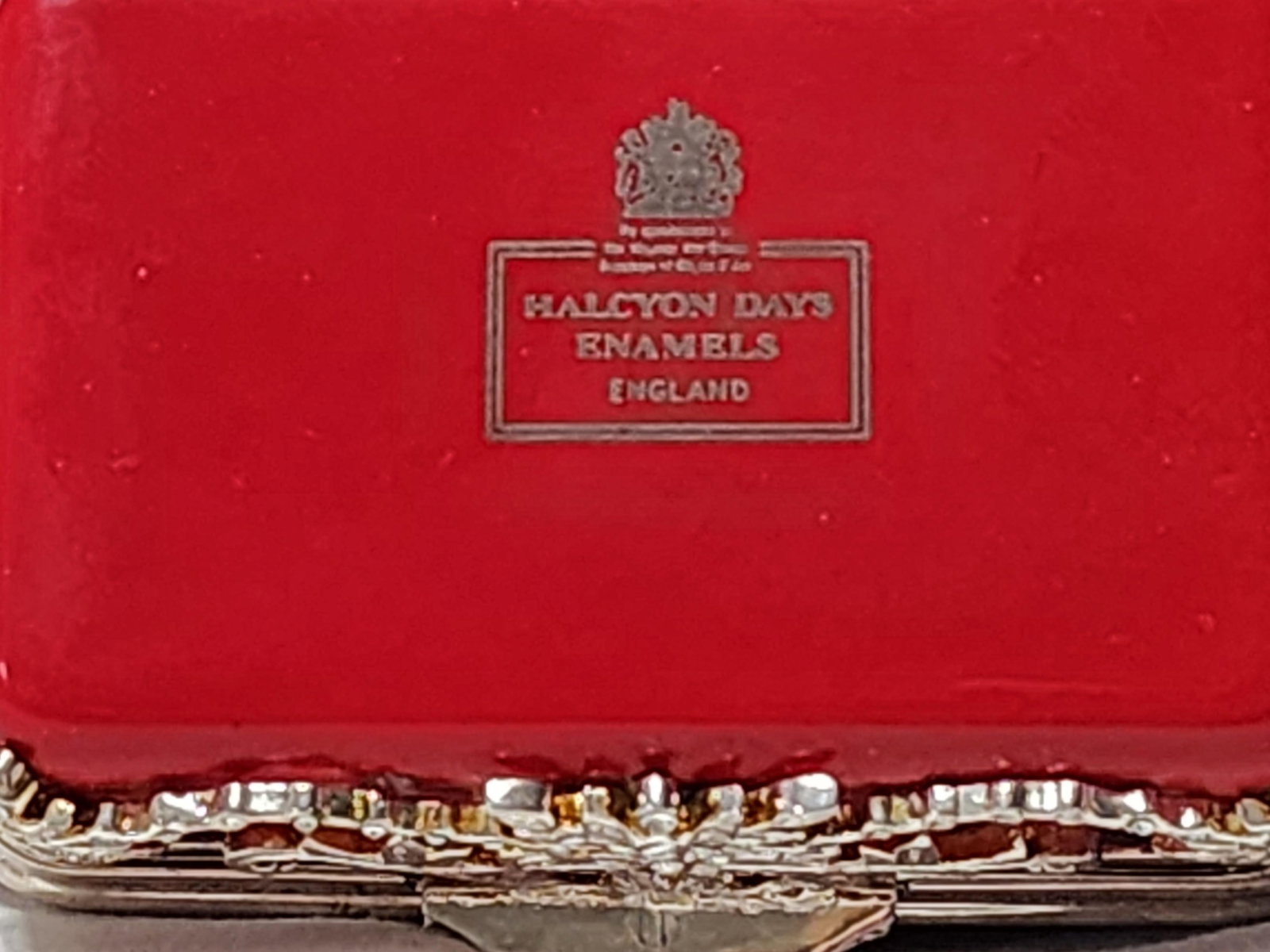 Rare Halcyon Days Swarovski Crystal Trinket Pill Box Vintage Handcrafted Gilbert Collection Enamel - 7