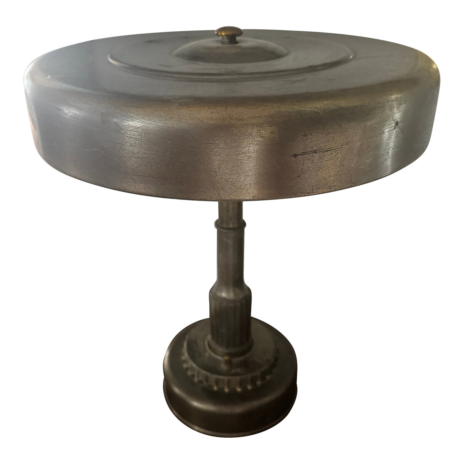 Mid 20th Century Mid-Century Modern Machine Age Lamp by Globe: machine age lamp in the manner of American designer Gilbert Rohde (1894-1944) by Globe Electric. An impressive example of American Modernism from the late 1920s through World War II will make a deligh