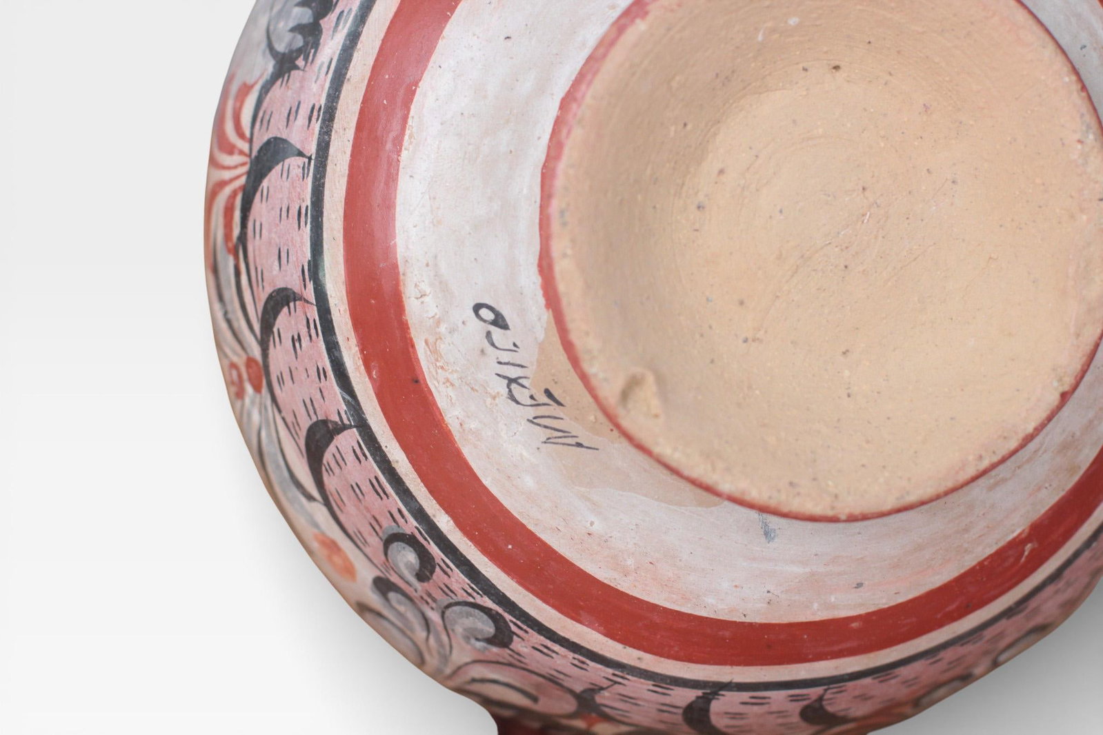 1970s Mexican Tonala Pottery Pitcher With Haindpainted Floral Motifs - 14