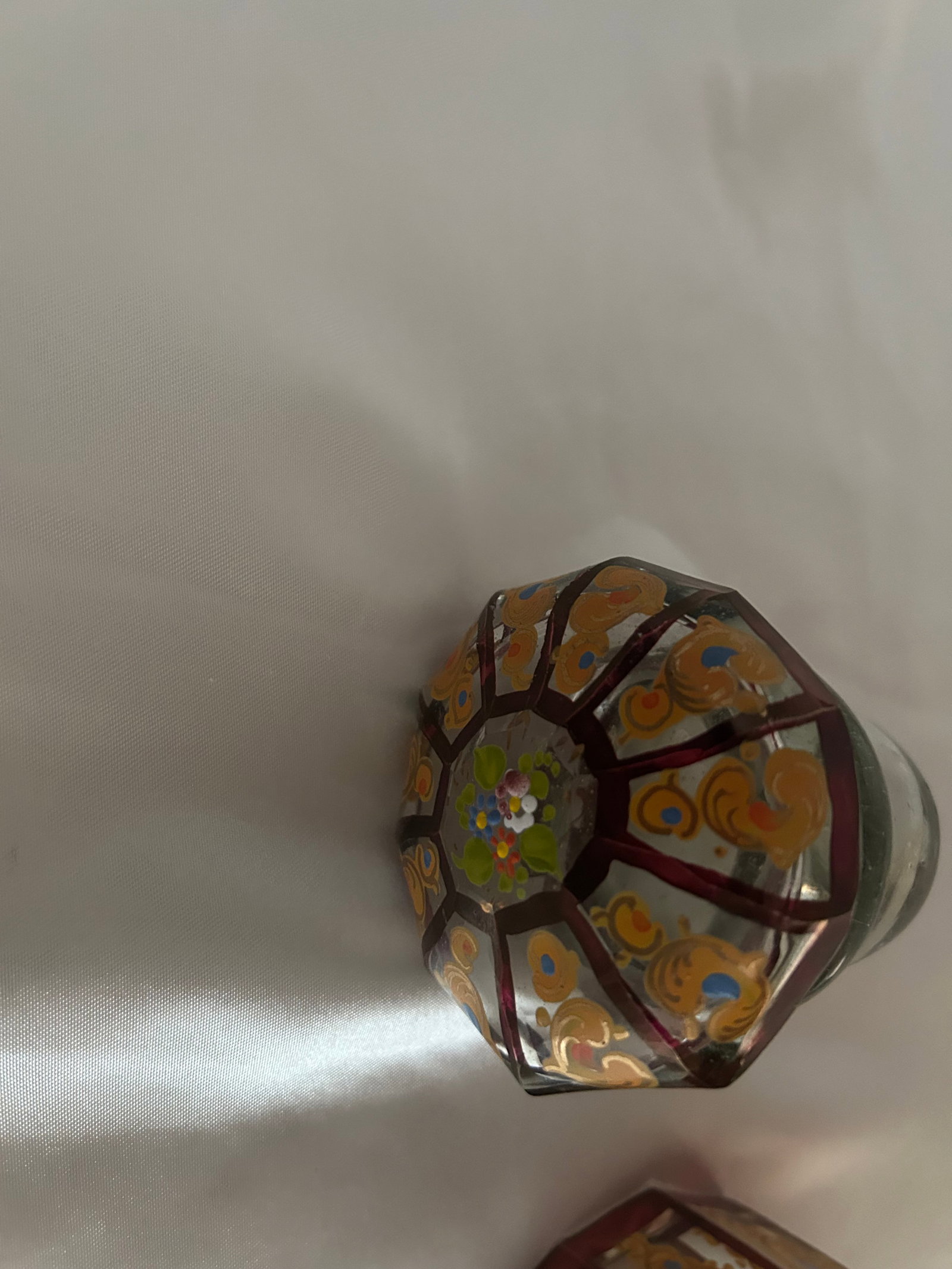 Antique Hand-Painted Bohemian Glass Perfume Bottle - 6