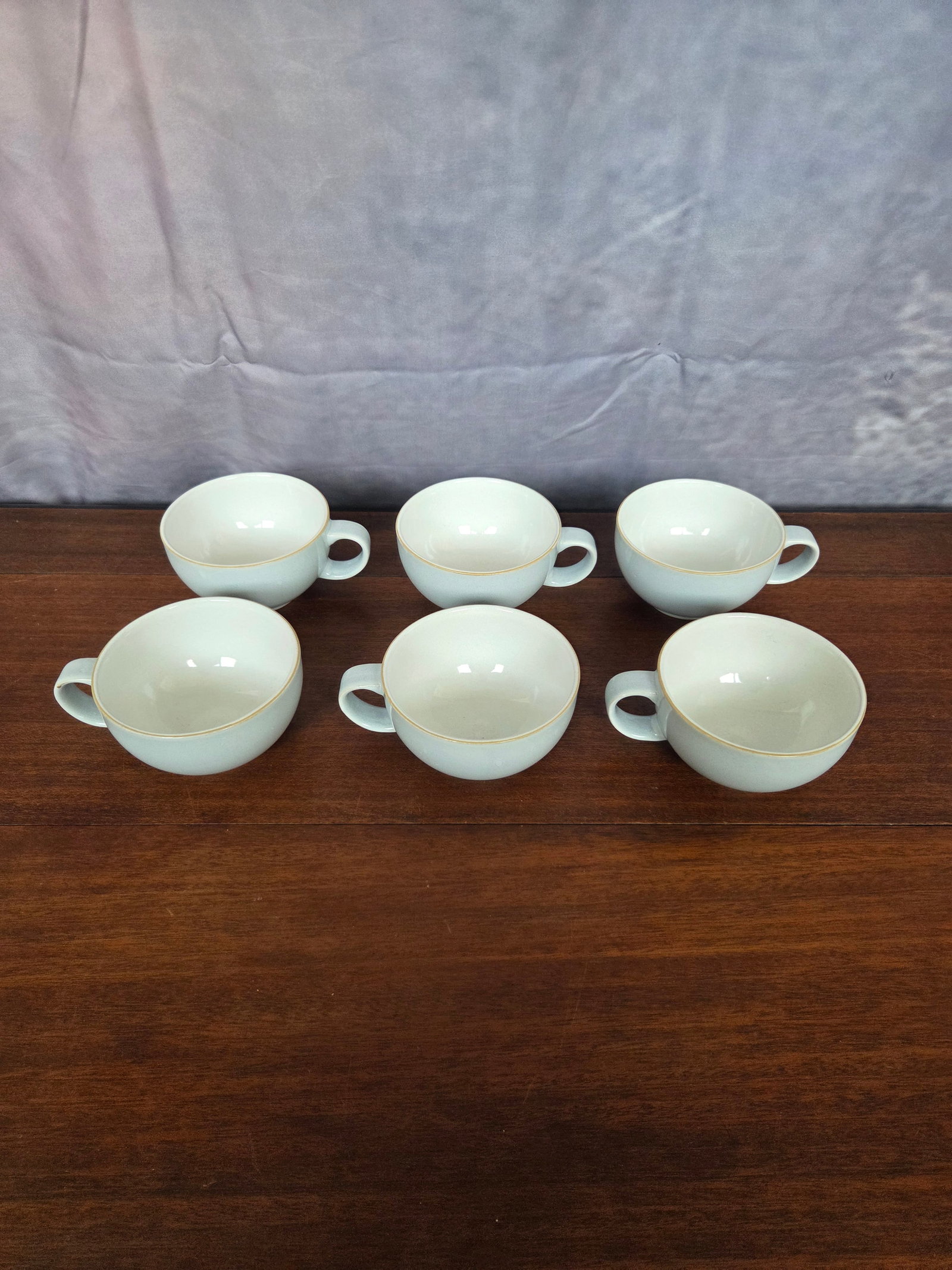 Vintage Minimalist Denby Spirit Light Gray Stoneware Tea Set - 3